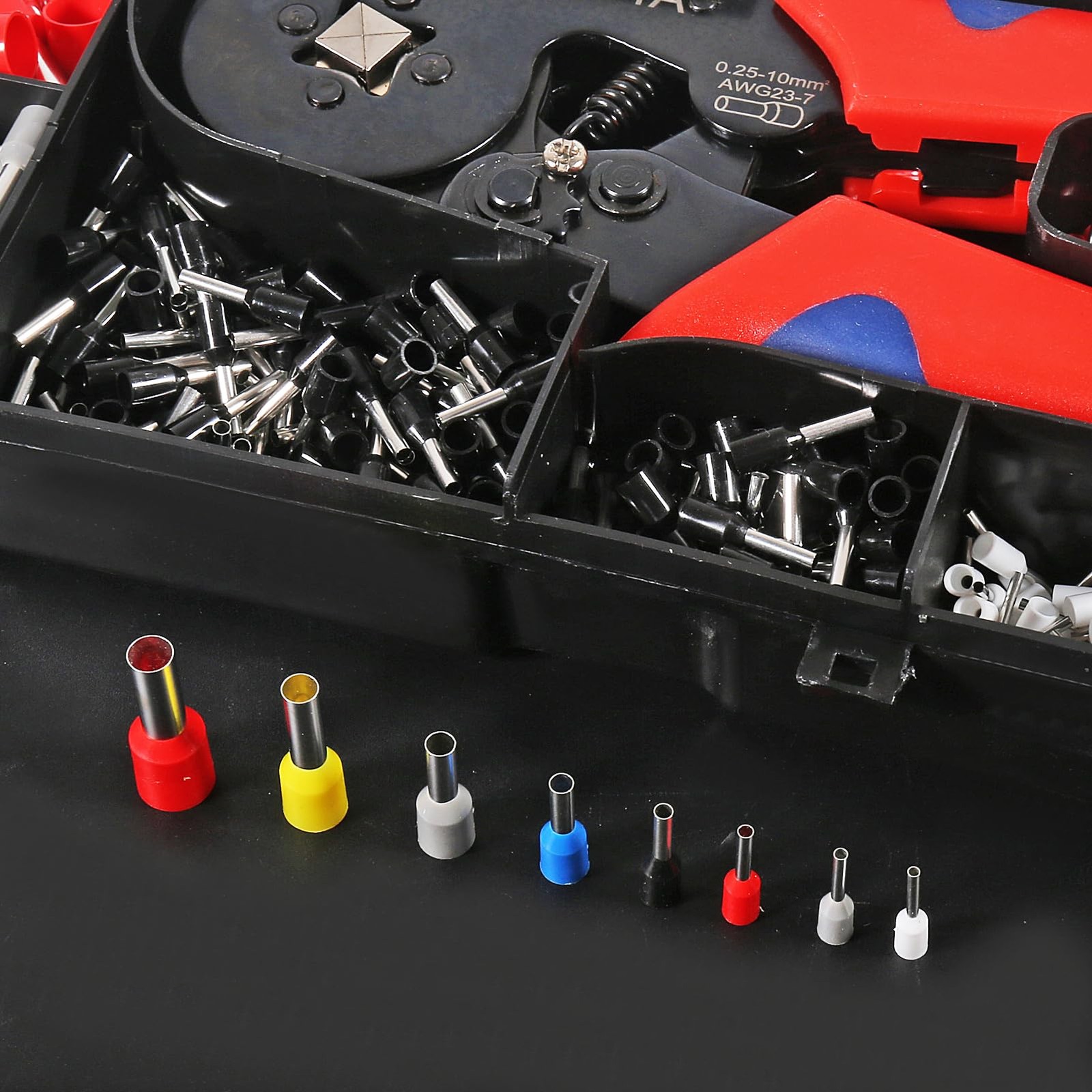 Ferrule Crimping Tool Kit with 1200pcs Wire Terminals Chrome