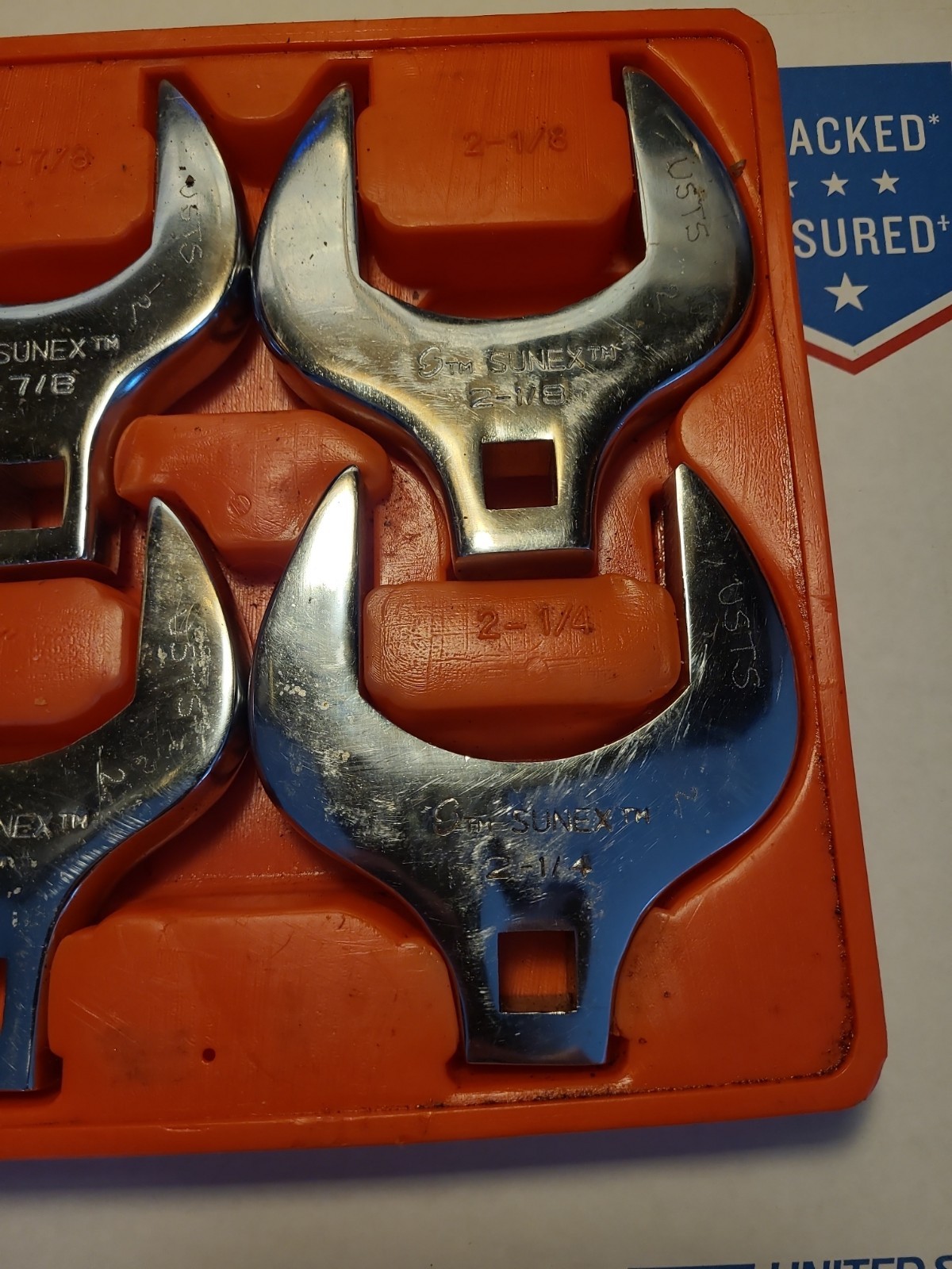 Sunex 9722A 6pc 1/2″ Drive Full Polish Fractional SAE Jumbo Crowfoot Wrench