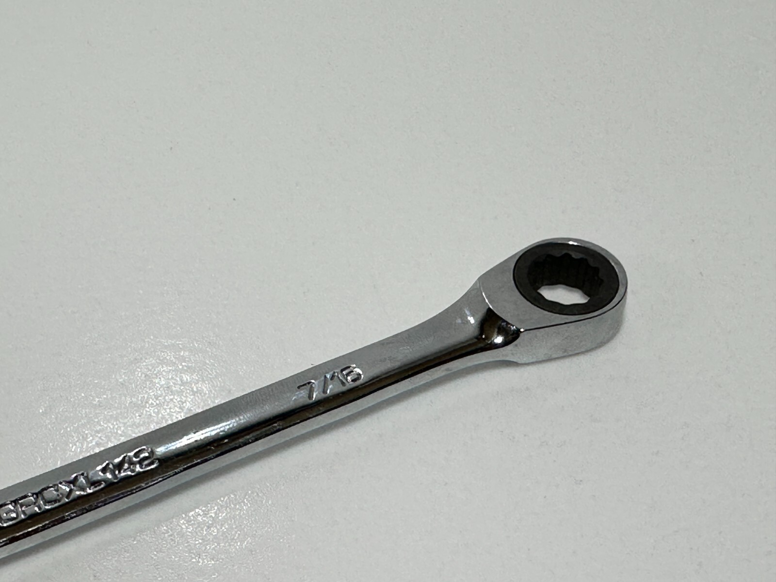 Matco 7GRCXL142 7/16” SAE 72 Teeth Extra Long Ratcheting Wrench, Non-Slip Box