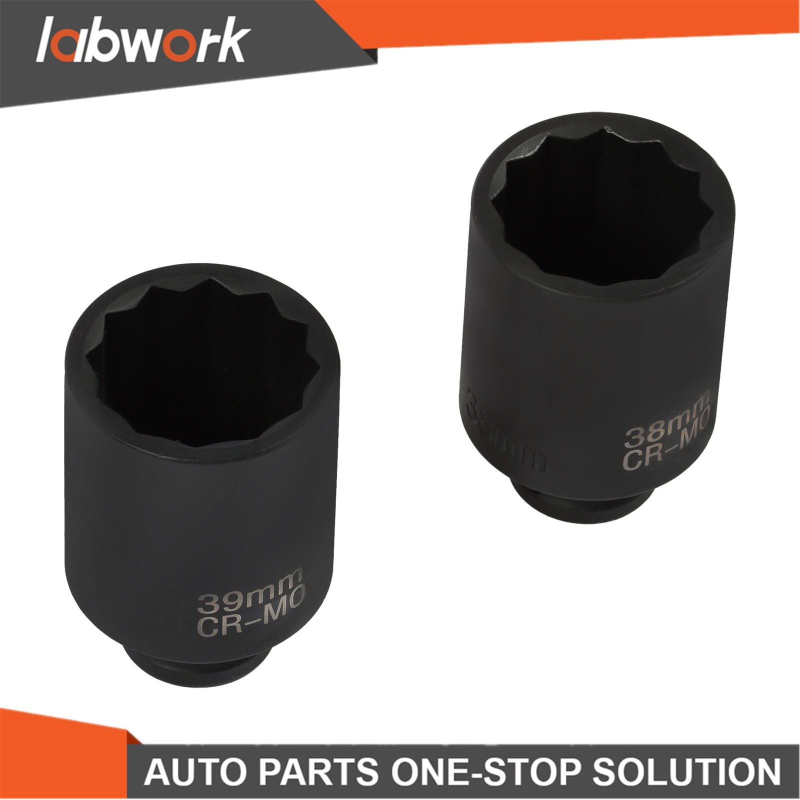Labwork 8PCS 1/2″ Drive Deep Spindle Axle Nut Impact Socket Set 29-39mm 12 Point