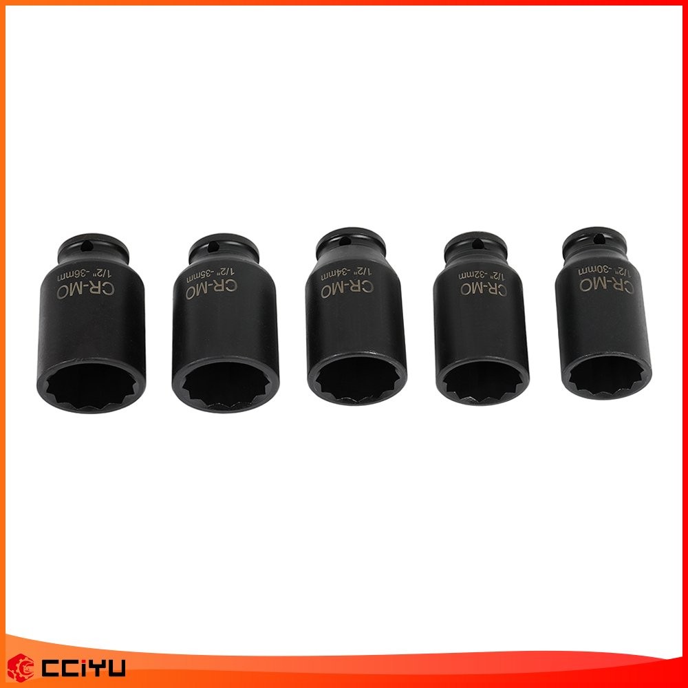 1/2″ Deep Spindle Axle Nut Socket Set 12 POINT METRIC 30 32 34 35 36mm 5pcs