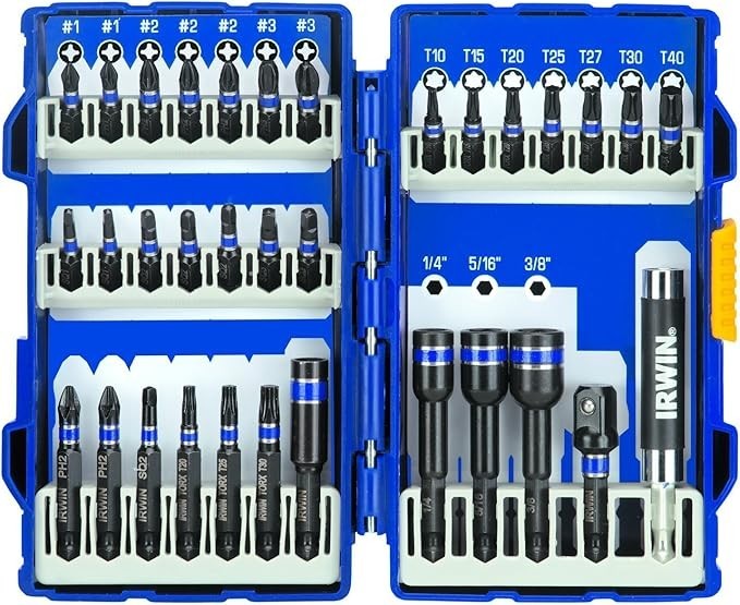 Irwin-Hanson 33pc Impact Grade 1/4 Hex Quick Release Screwdriver Bit Set 1840315