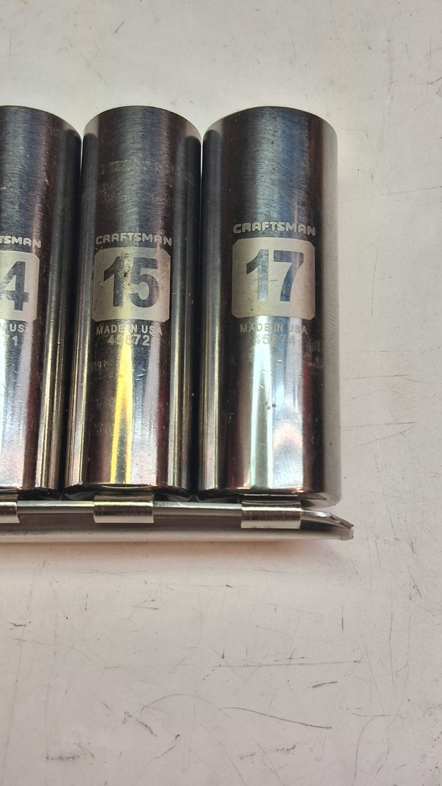 CRAFTSMAN EASY READ *USA* 16-PIECE 3/8″ DRIVE 6 POINT METRIC/SAE DEEP SOCKET SET