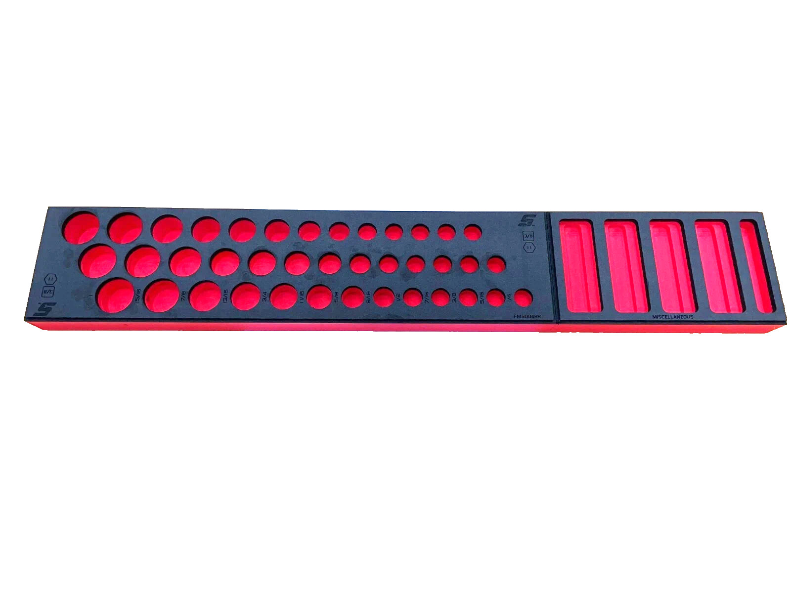 Snap-on Tools RED FOAM ORGANIZER for 39pc 3/8″ Drive SAE Socket Set FMS004BR