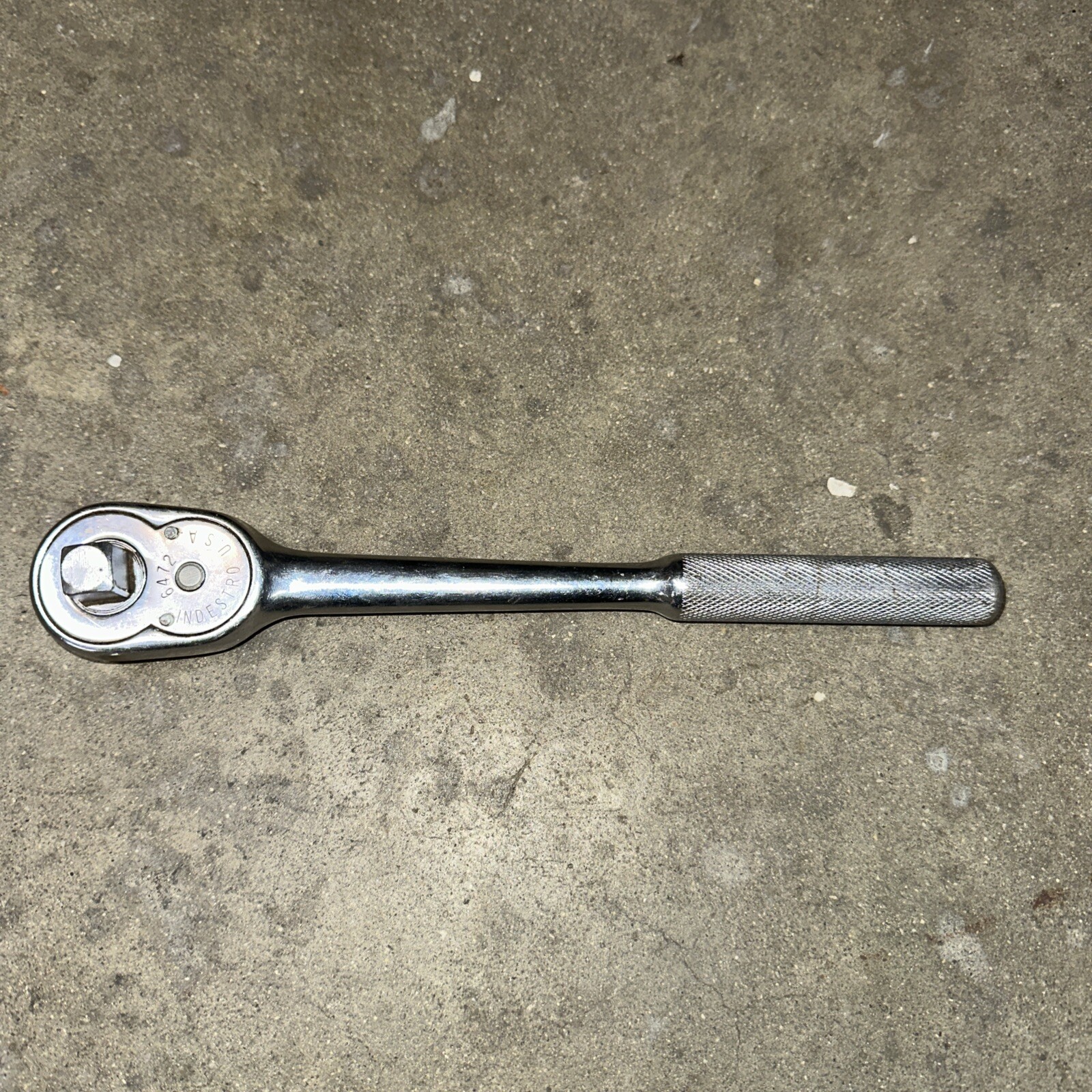 Vintage Indestro 1/2″ Socket Wrench #66472 USA No quick release.