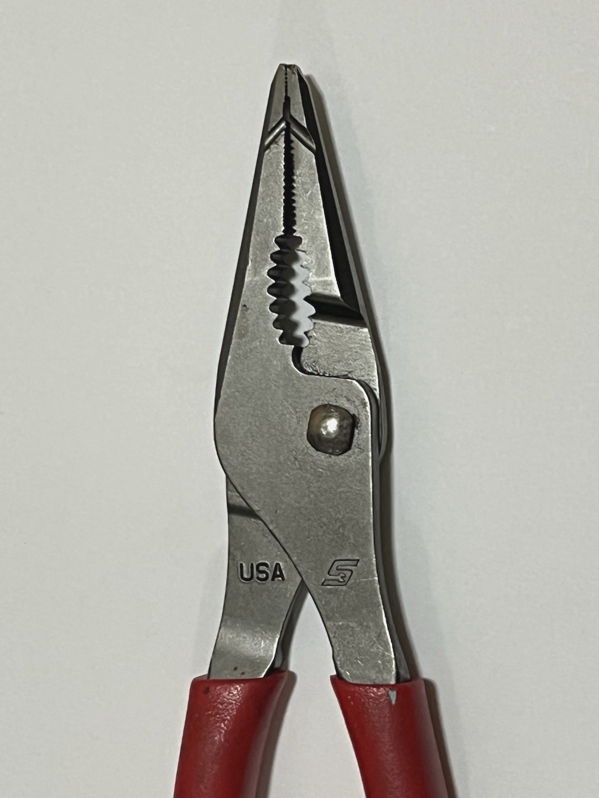 Snap On LN46ACF Long Nose Slip Joint Soft Grip Pliers 7″ Long USA NICE
