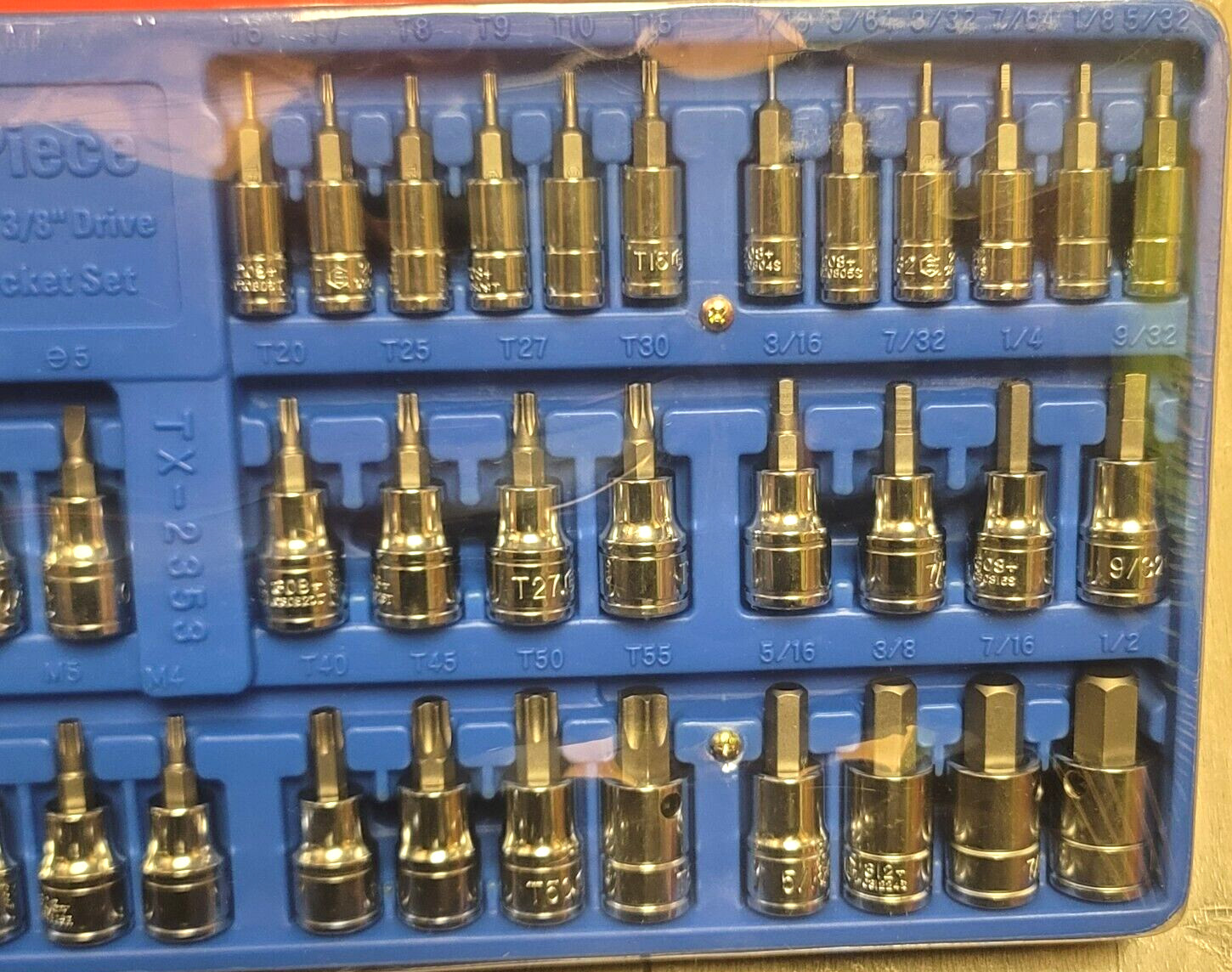 Genius Tools 53pc Master Bit Socket Set Hex, Torx, XZN w/ Tray #TX-2353
