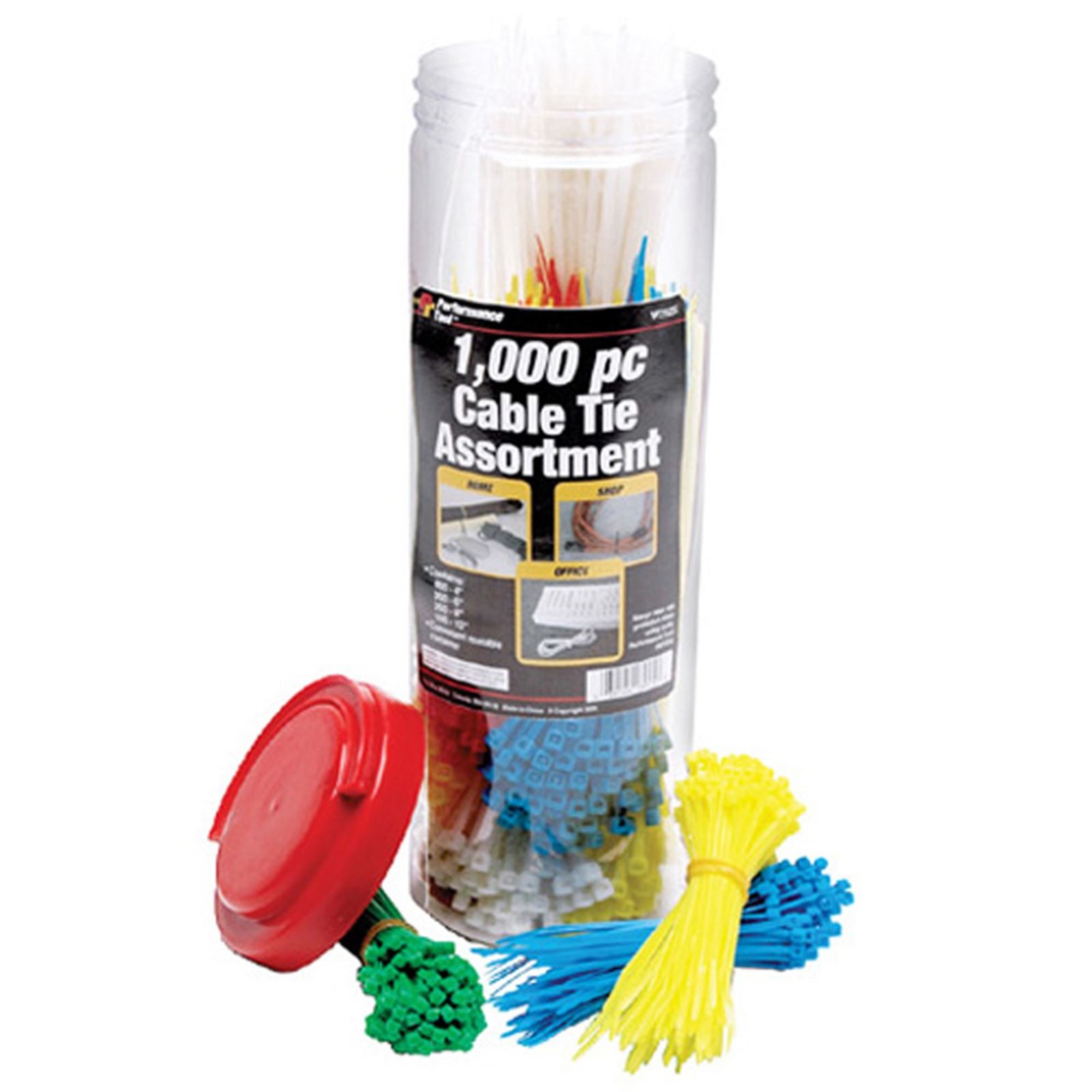 Performance Tool Cable Tie Assortment – 1000-Piece W2925