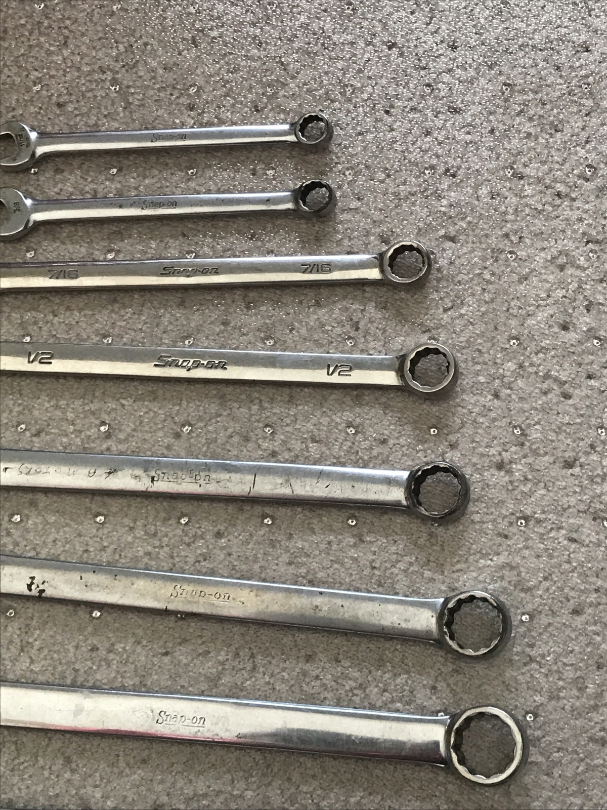 8 Pc Set Snap-on Tools SAE 12 Pt Standard Combination Wrenches OEX26-OEX110