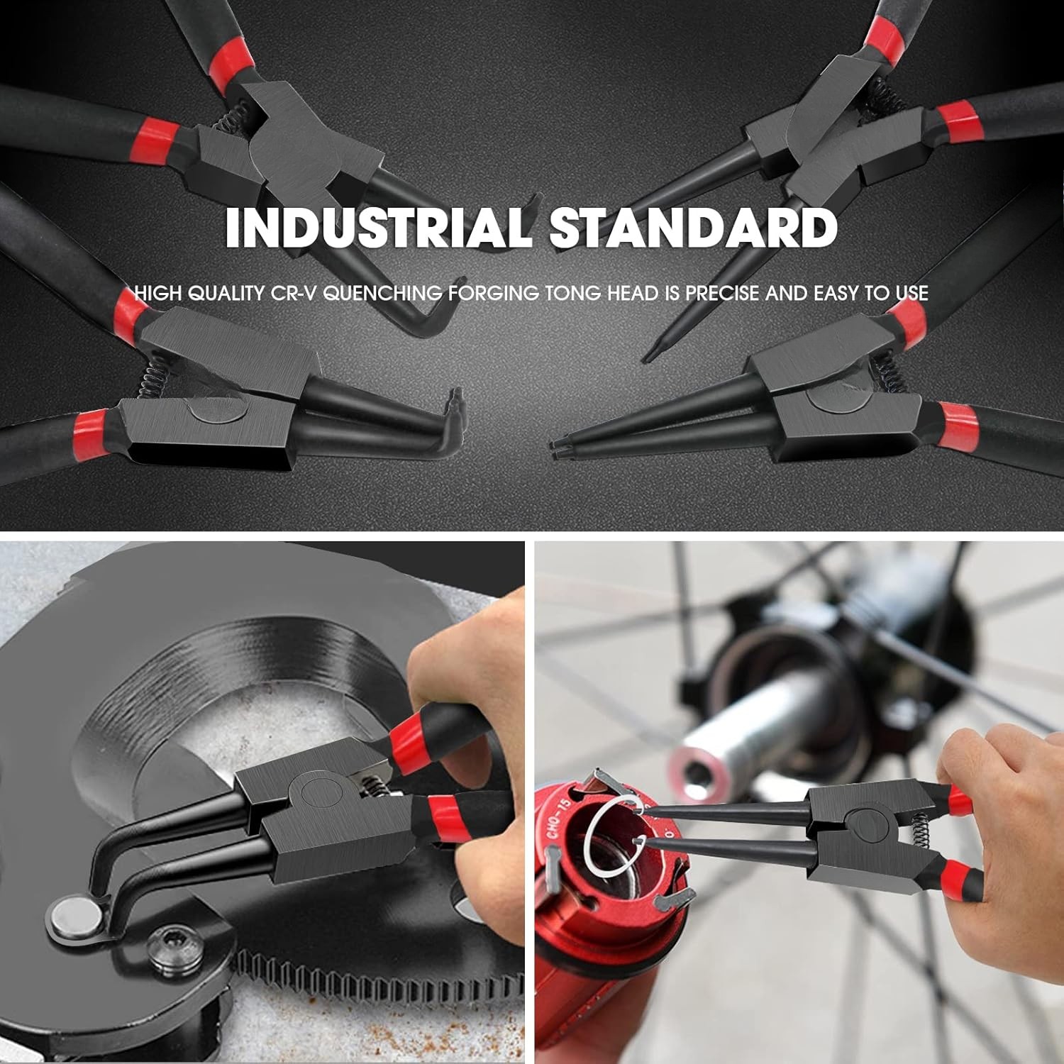Heavy Duty Circlip Plier Set, 4PCS – 13 Inch Inside/Outside Circlip Plier Kit