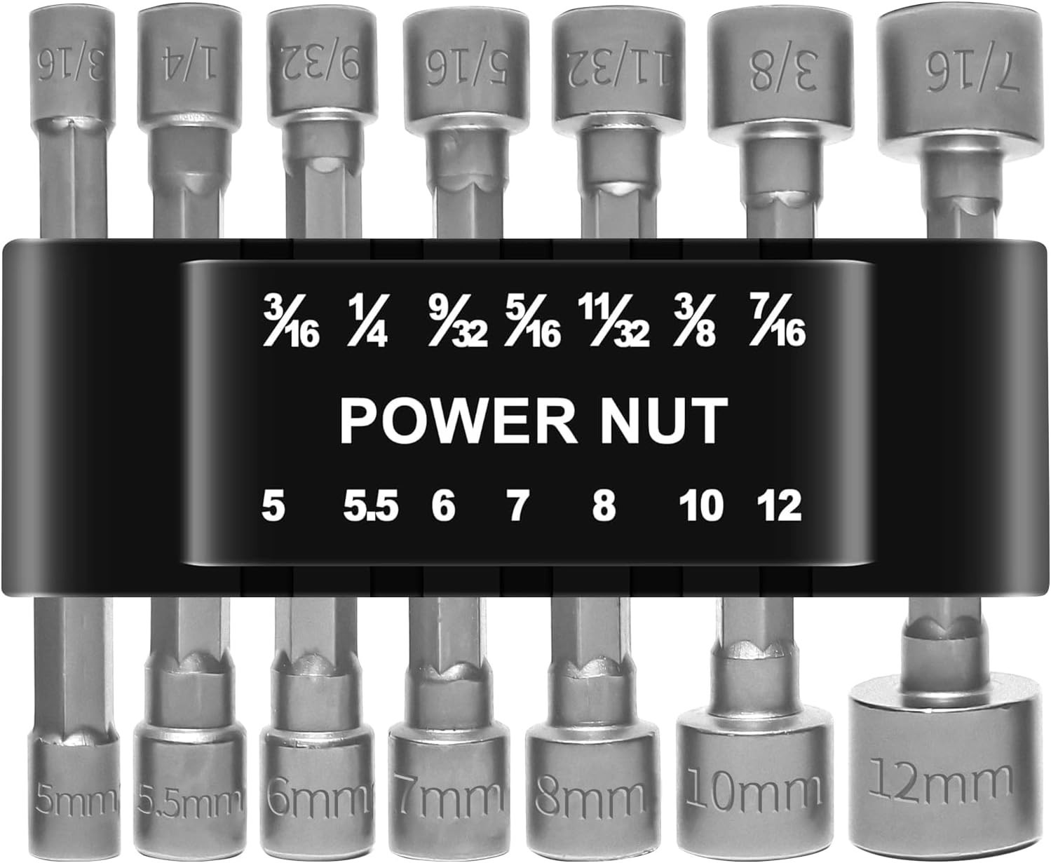 14-Piece Power Nut Driver Set, 1/4 Inch Hex Shank Metric & SAE Socket Wrench …