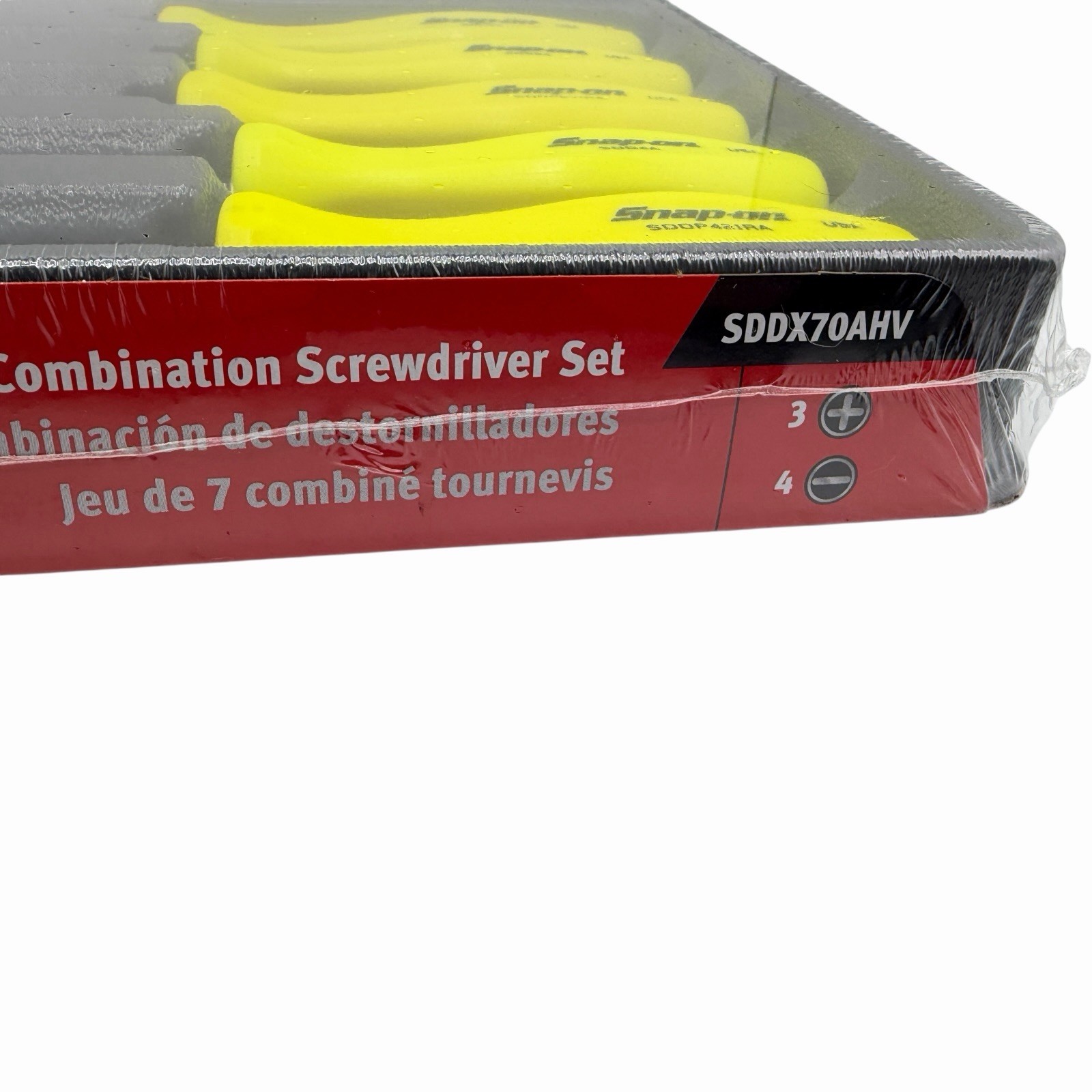 Snap On Tools High Vis Yellow Hard Handle Combination Screwdriver Set SDDX70AHV