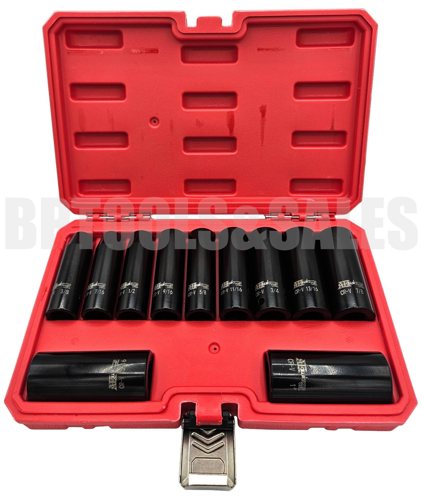 12pc 1/2″ DR. Deep Impact (SAE) Socket Set 6-Point HI-VIZ 3/8″ to 1″ CR-V