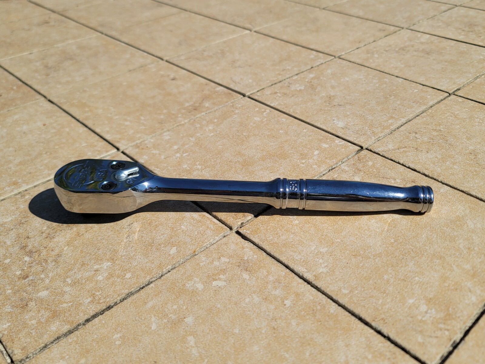 Snap-on Tools USA NEW STYLE 1/2″ Drive Fine 80 Tooth Chrome Handle Ratchet S80A