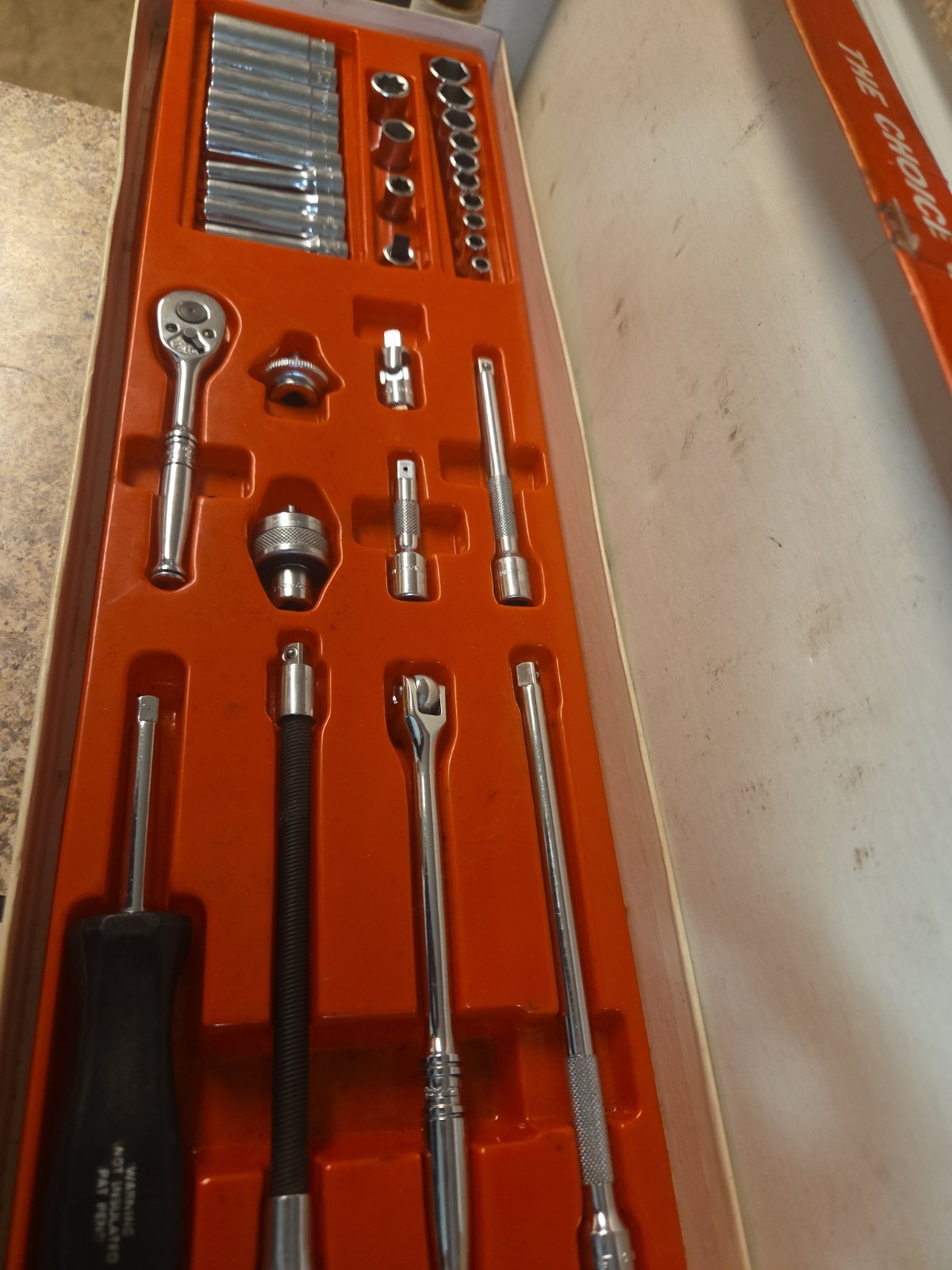 Classic Vintage SnapOn 134-TMP ¼» Dr Quality Socket Wrench Set In Original Box