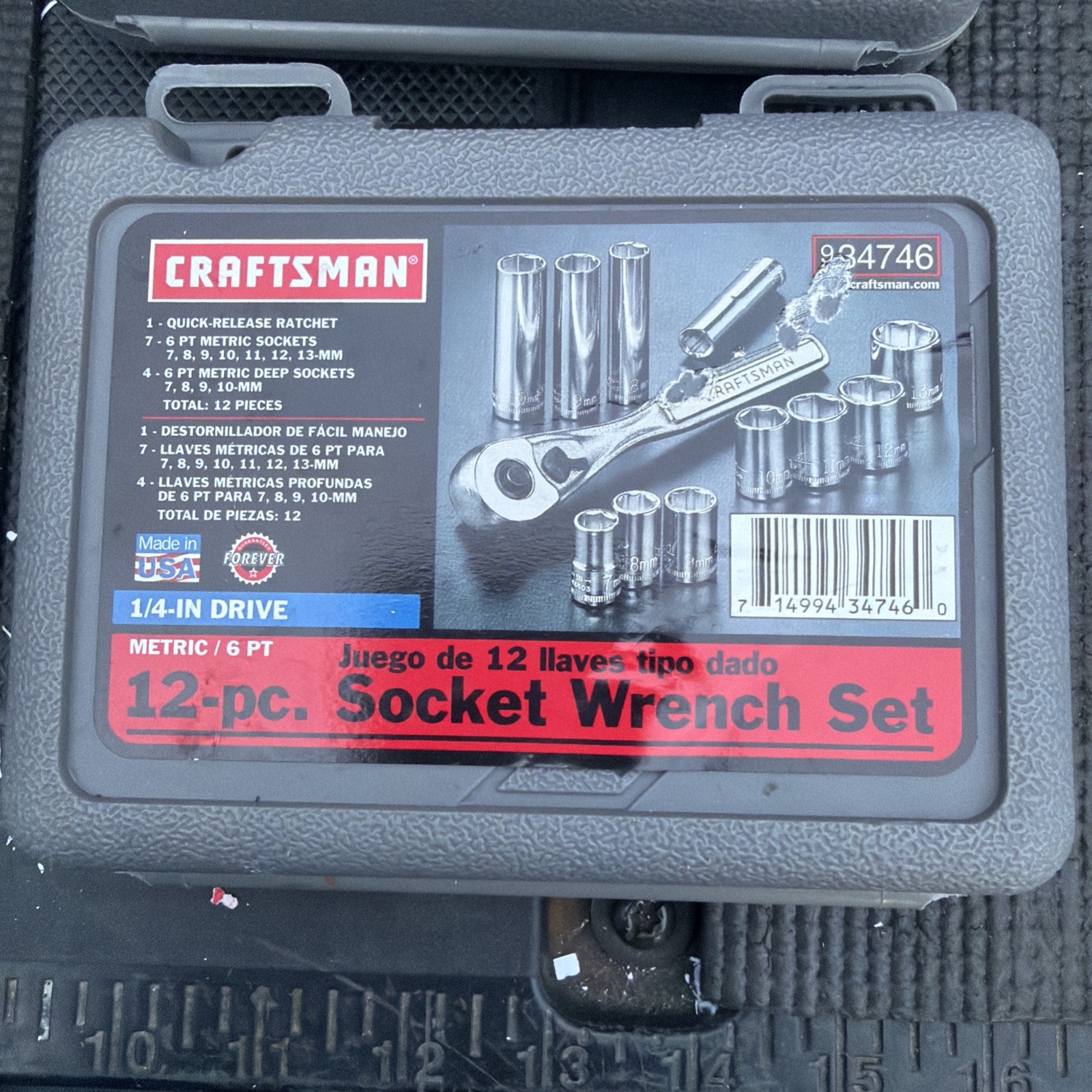 Sears Craftsman NOS Metric 1/4” Drive 6 Point Socket Set CASE ONLY 34746