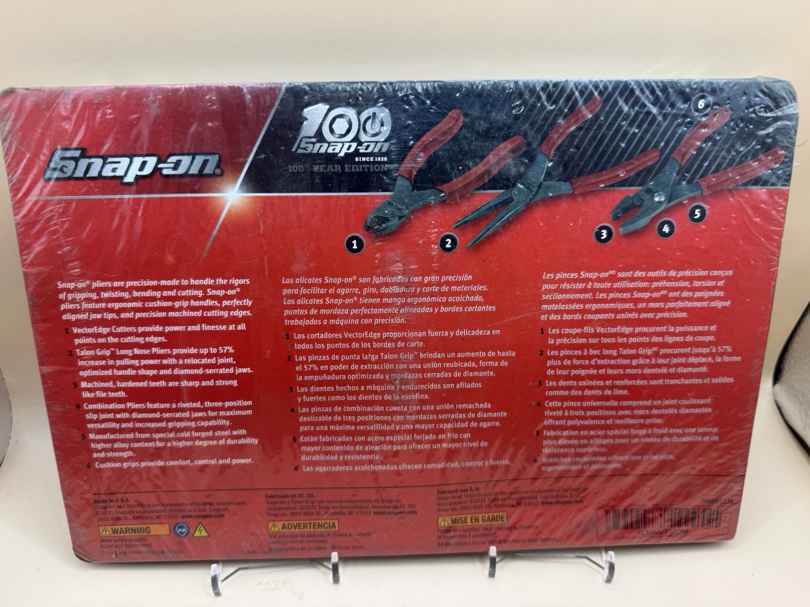 100 Year Edition Snap-On 3 Piece Plier Set NEW