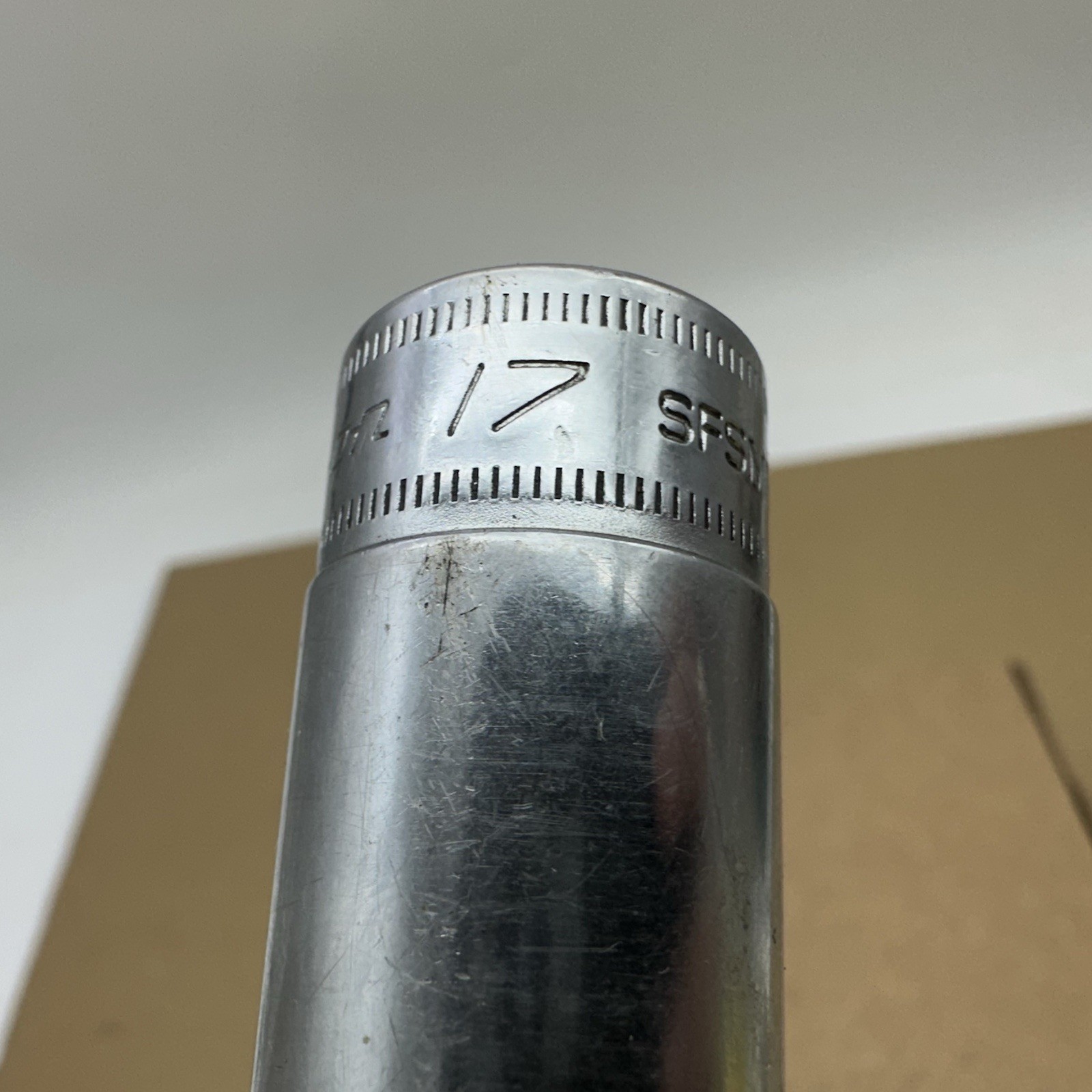 Snap-On #SFSM17 17MM Metric Deep Chrome Socket 3/8″ Drive 6PT Made In USA VGUC