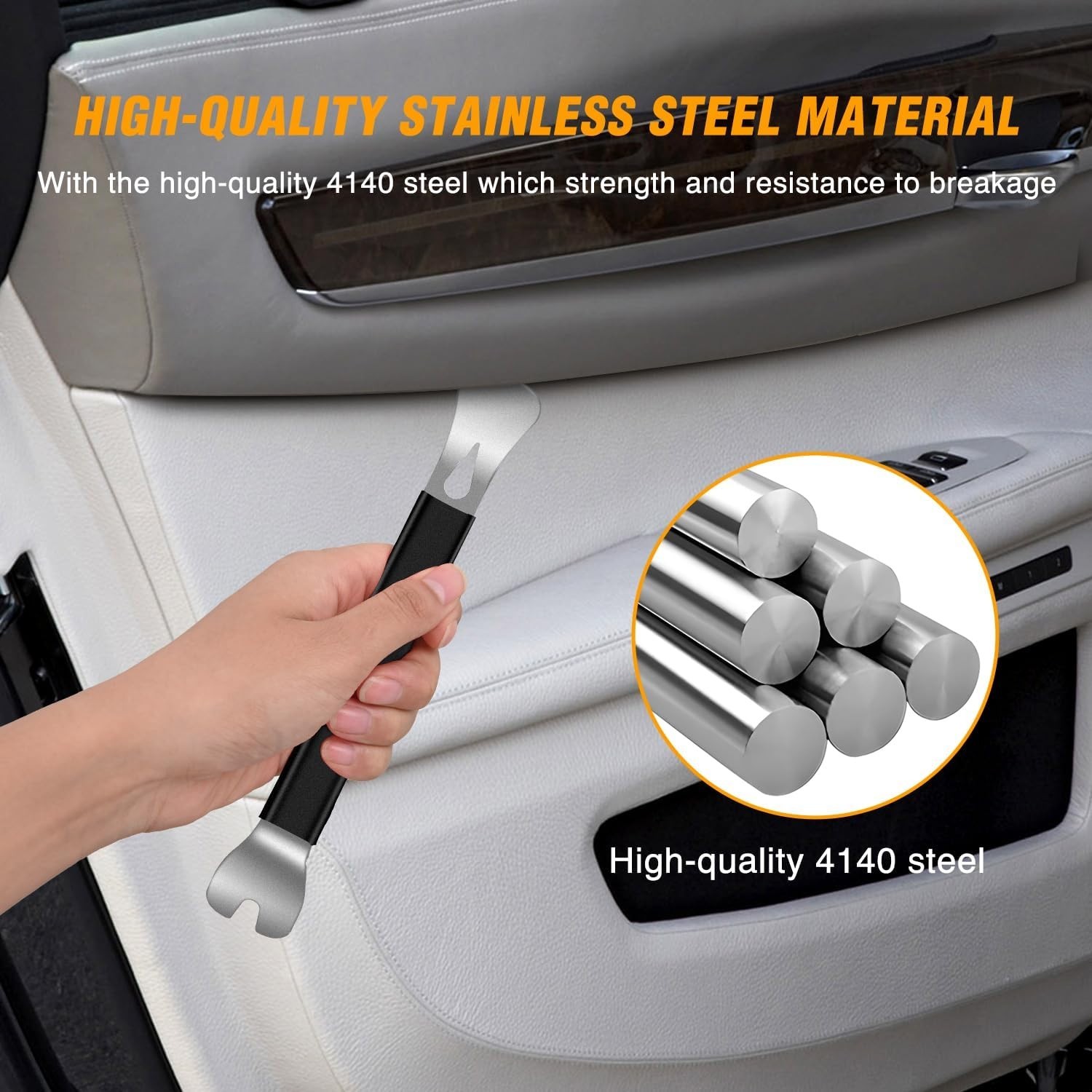 11PCS Car Trim Tools – Anti-Slip Metal & Nylon Fastener Remover Set