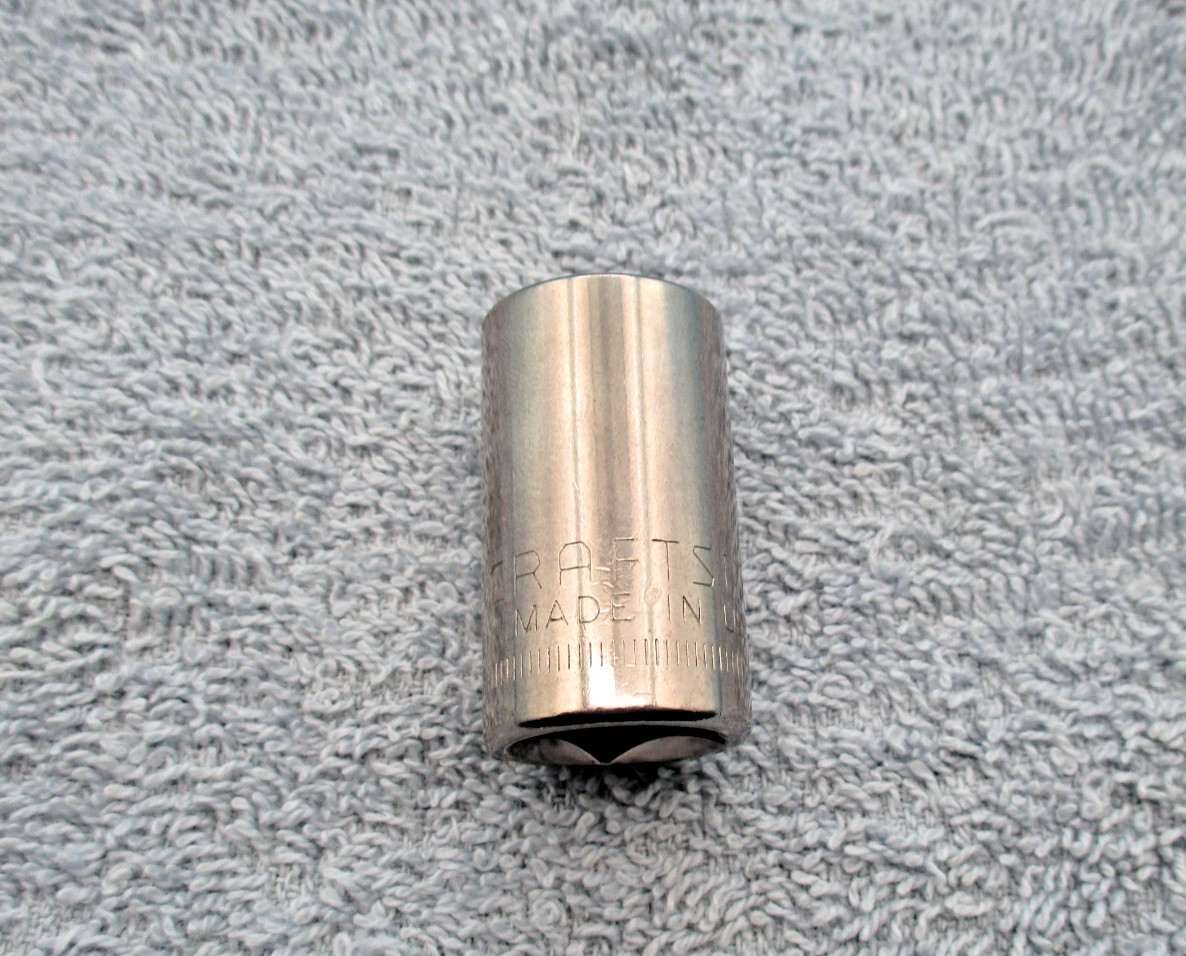 Craftsman 15mm 12 Pt 1/2″ Drive Shallow Socket USA Inverted G1 44236 Vintage