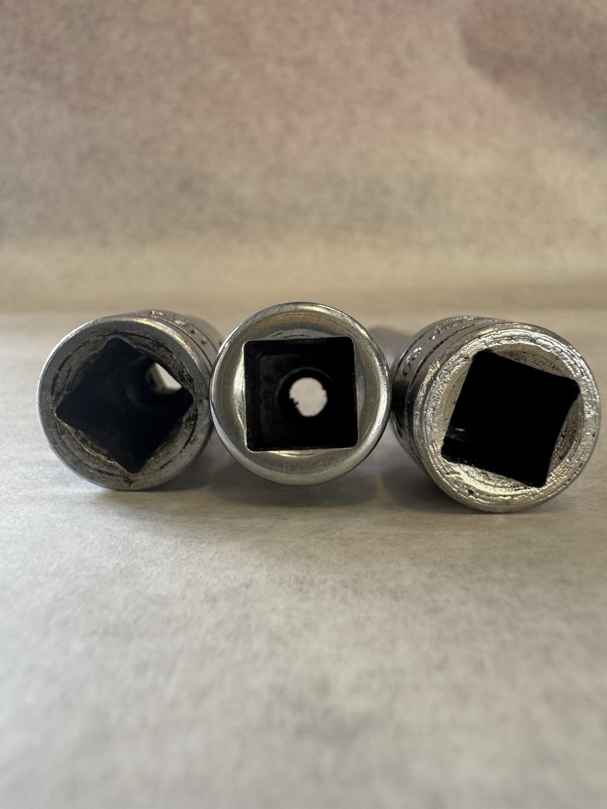 Snap On 1/4” SFS 081, FS 081, FP 32A Chrome Sockets 3/8 drive