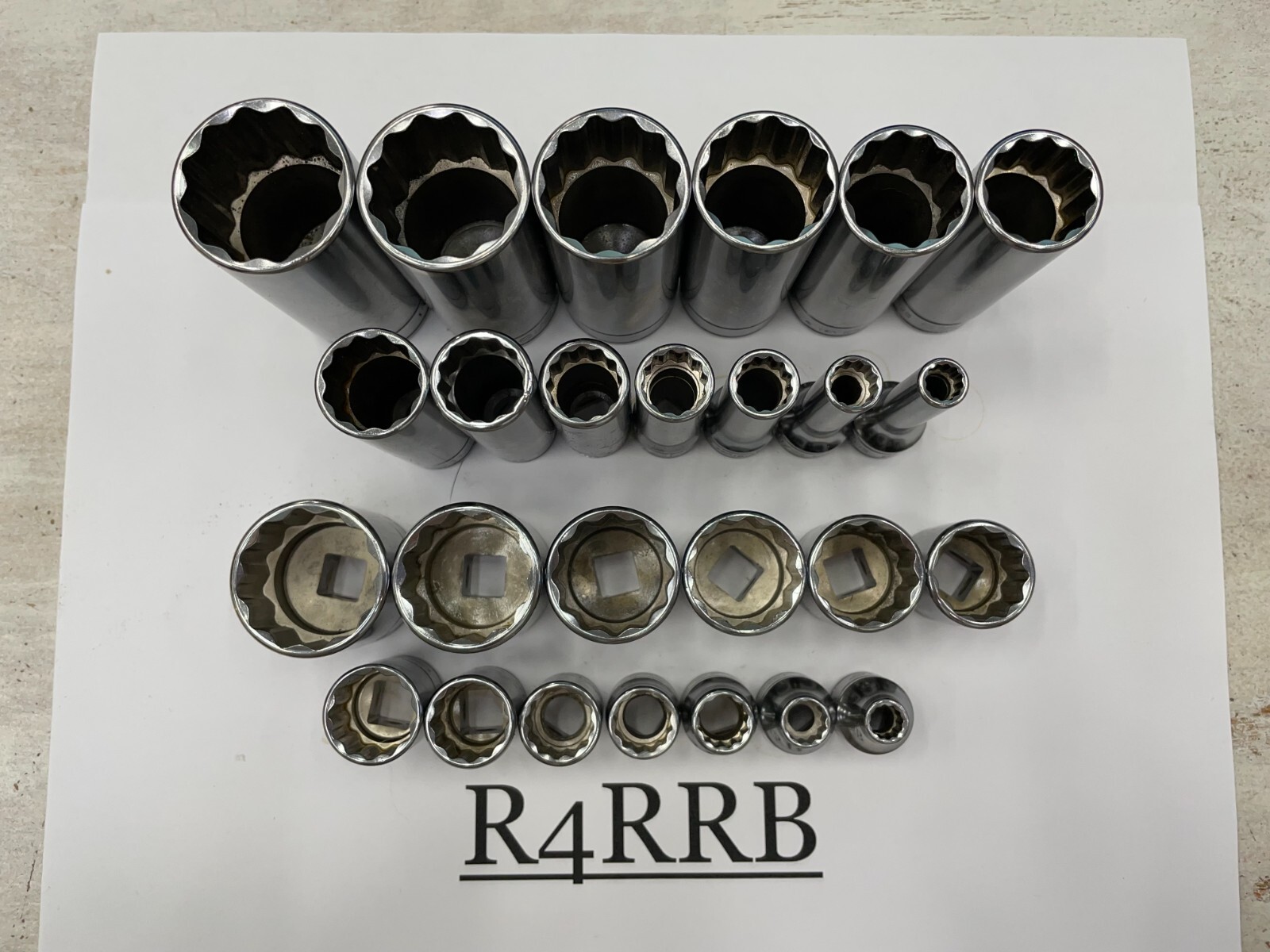 Snap-on Tools NEW 3/8″ Drive SAE Shallow Deep 12 Point Socket Double BONUS Set
