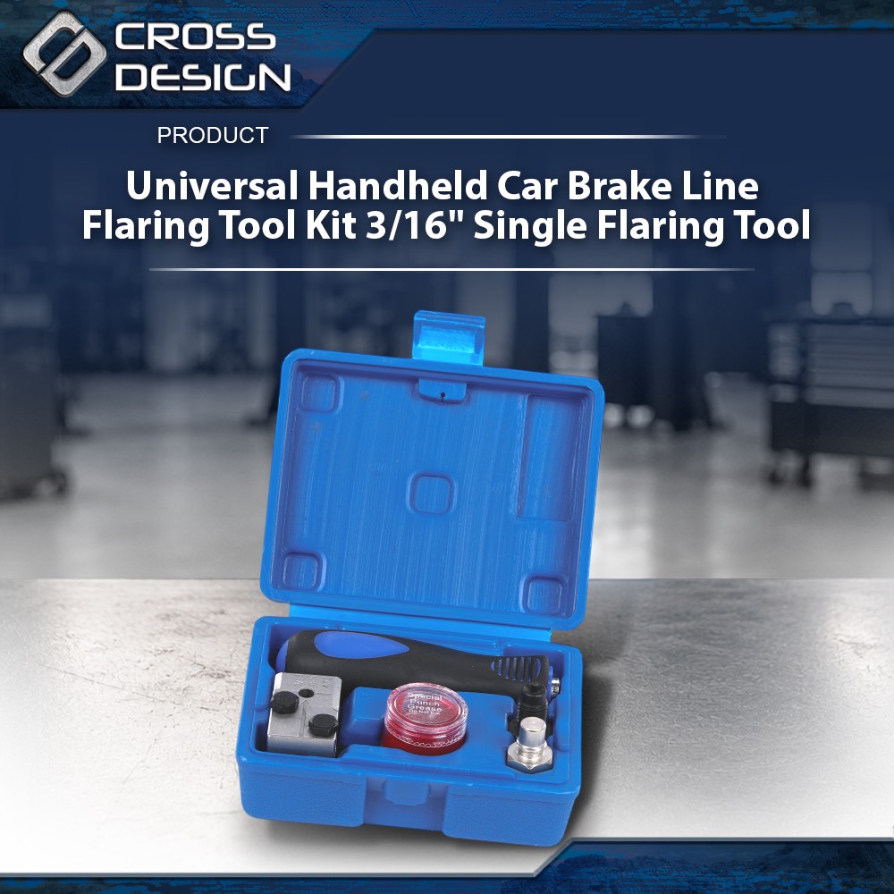 Universal Handheld Car Brake Line Flaring Tool Kit 3/16» Double Flare + Storage