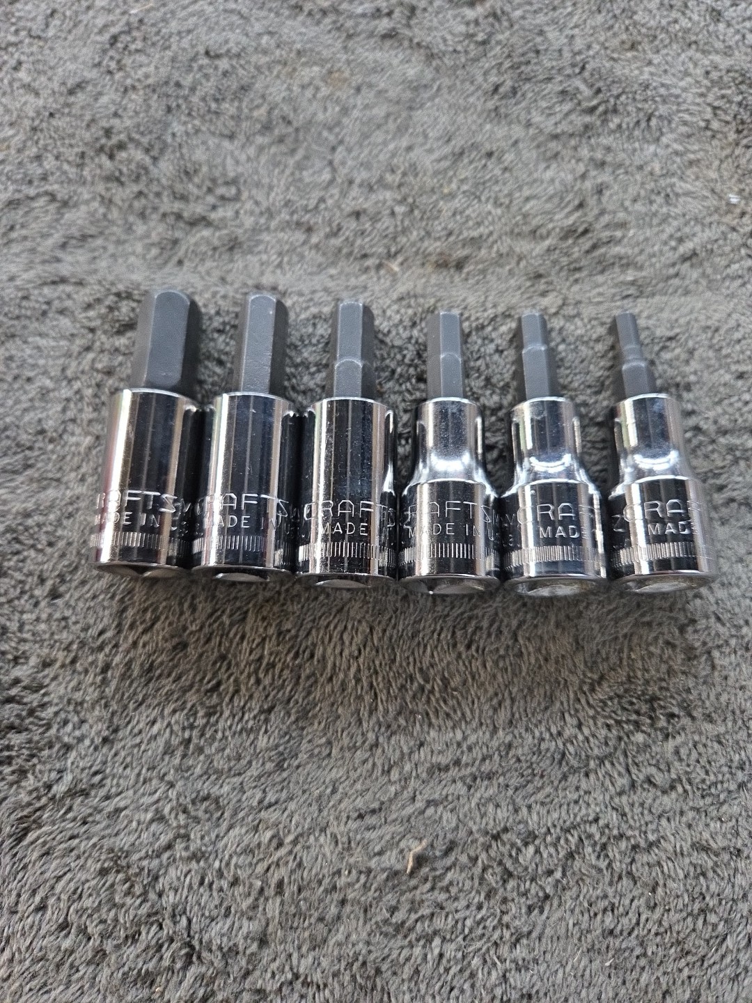 NOS SEARS Craftsman Hex Bit 6pc Socket Accessory Set 3/8″ Dr METRIC G 34448 USA