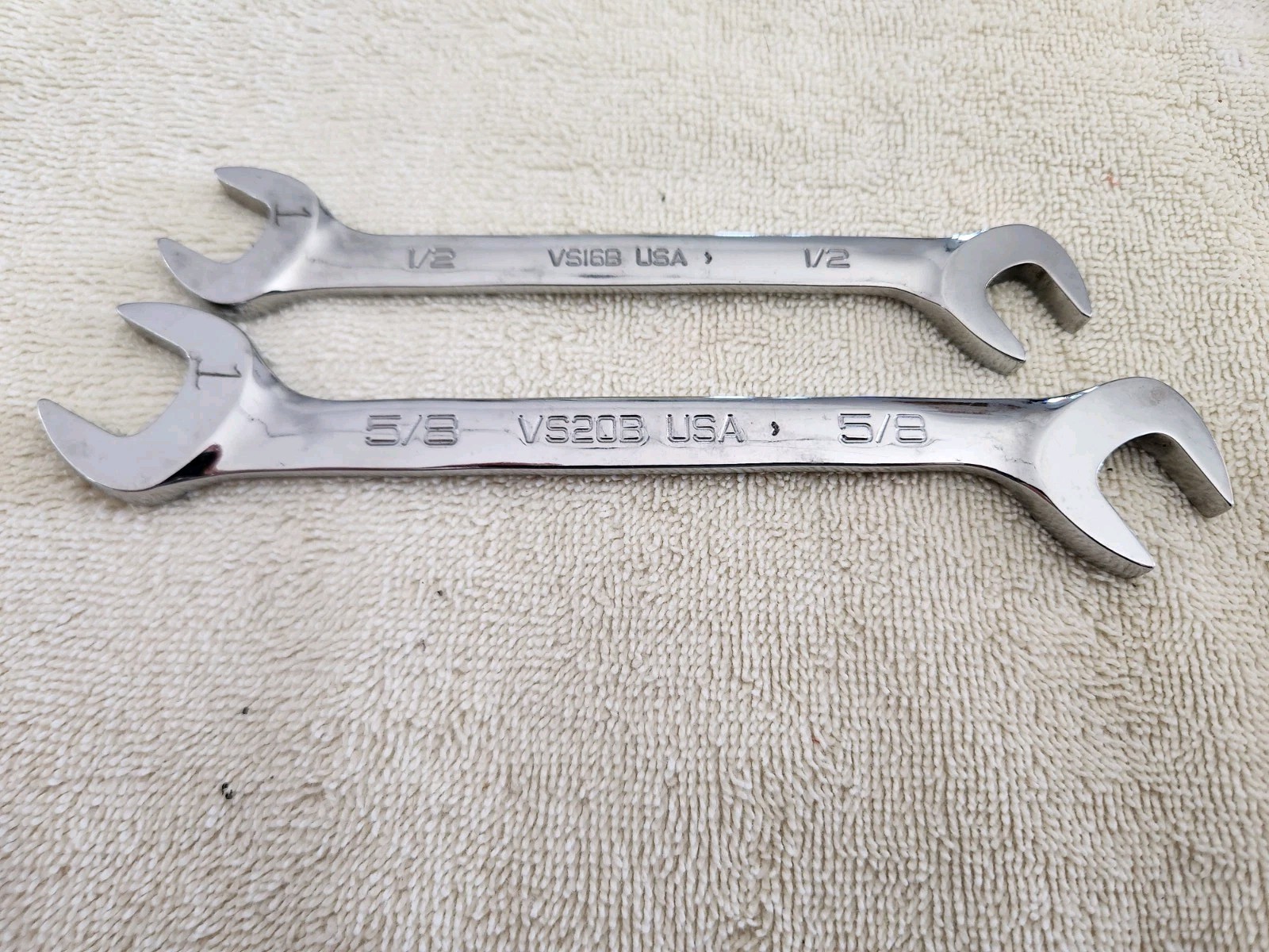 Snap On 2Pc. SAE Four-Way Angle Head Open-End Wrench Set VS16B &VS20B 1/2&5/8″
