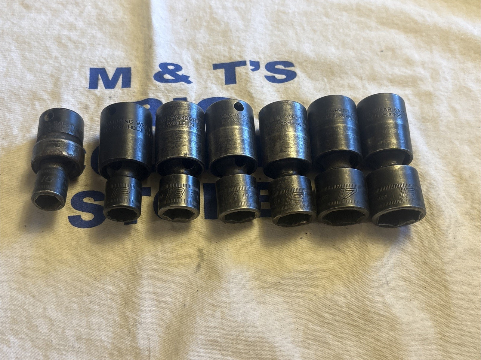Snap-on USA 3/8″ Dr 6pt Metric Swivel Impact Socket Set (10-15, 17 and 18 m)