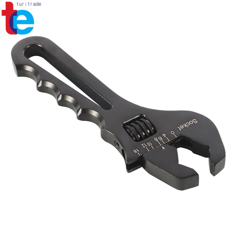 Black Adjustable Wrench Aluminum Tool Spanner For Hose End Fitting 3AN-16AN