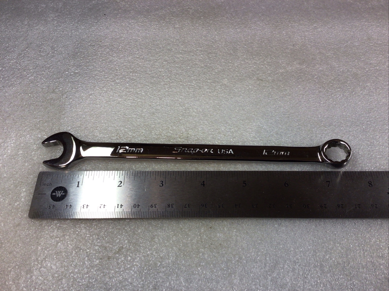 Snap On-#SOEXM12 – Metric, 12mm, Chrome 12 Pt. Flank Dr. Plus, Combo Wrench-NOS-