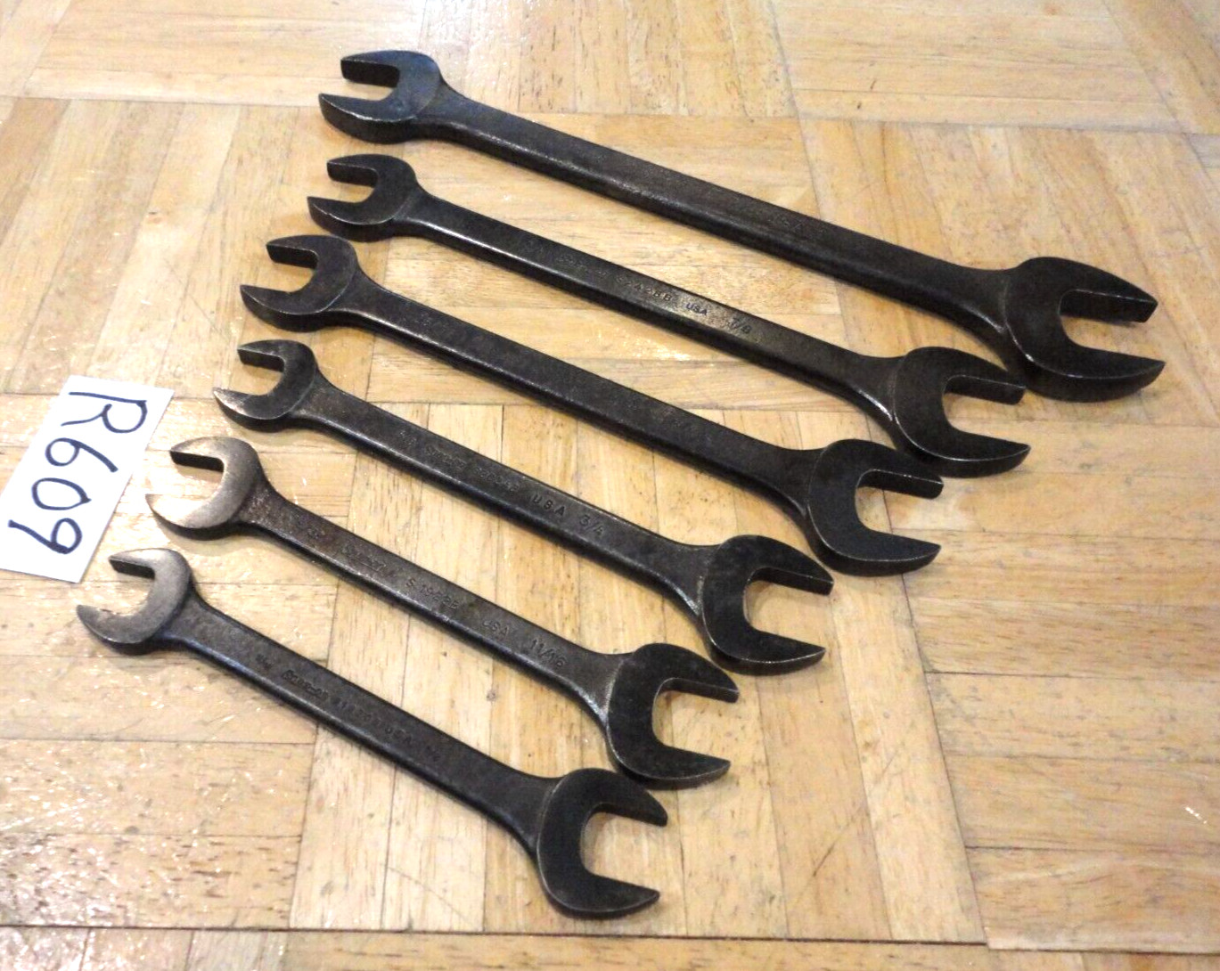 SNAP-ON TOOLS 6 PIECE SAE. OPEN-END WRENCH SET 9/16 -5/8 TO 15/16-1 INCH