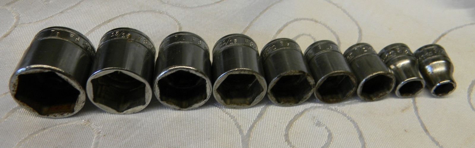 SNAP-ON 3/8″ DR 9PC SAE 6PT SHALLOW SOCKET SET #211FSY 5/16″-7/8″ MINUS 1/4,7/16