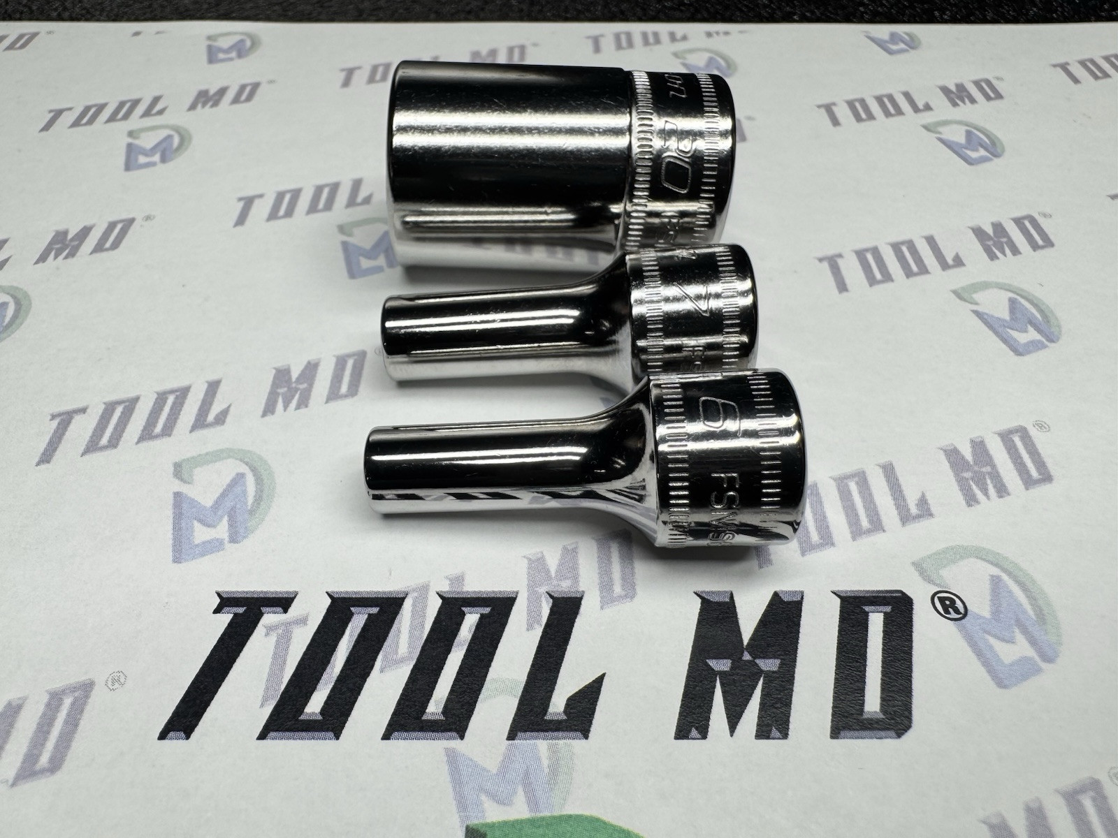Snap-on Tools USA NEW 3pc 3/8” Drive 6pt Metric SEMI-DEEP Add On Socket Set