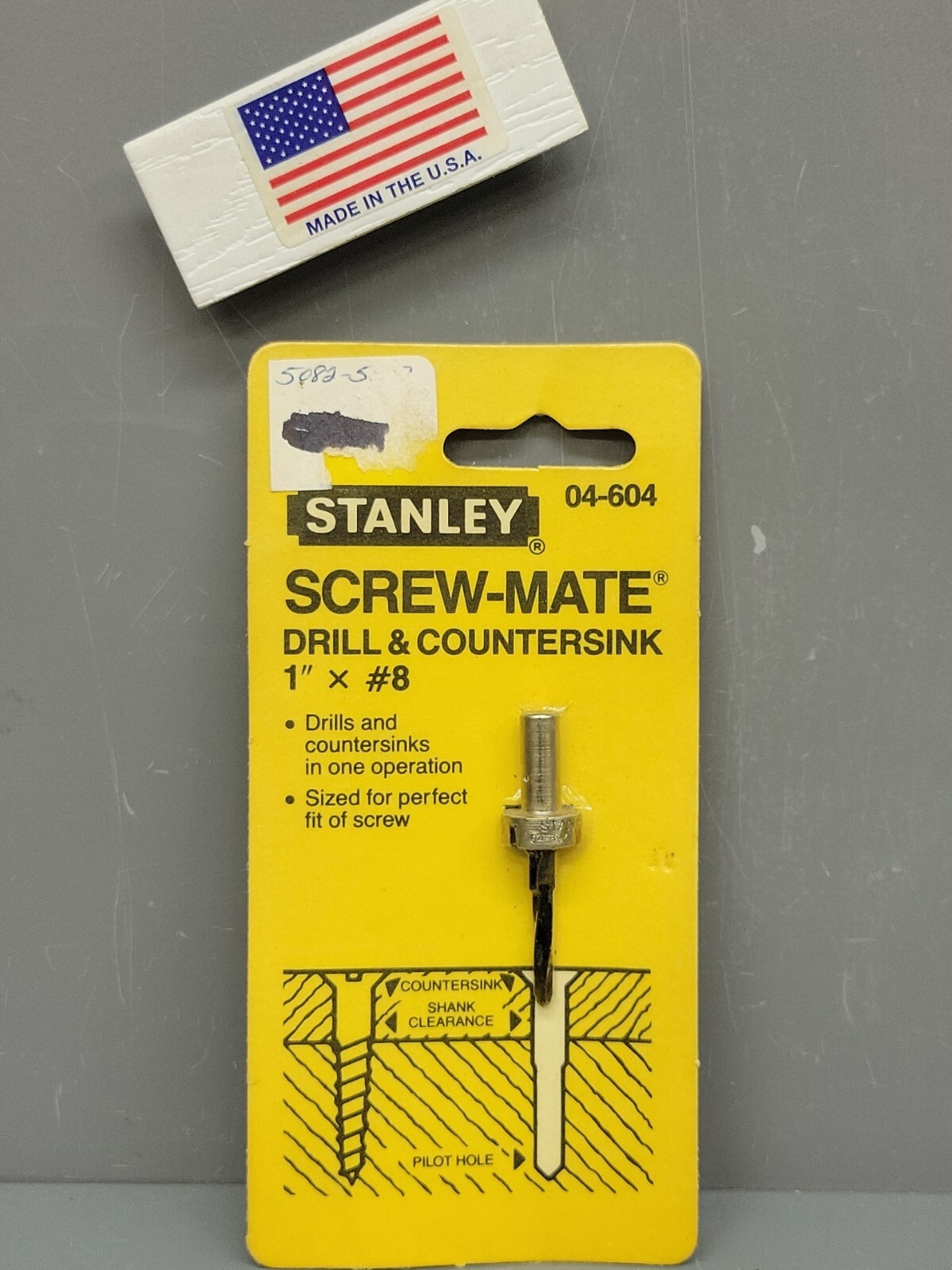 Stanley 04-604 Screw-Mate Drill & Countersink 1525 #04-604 1″ x #8 USA NOS