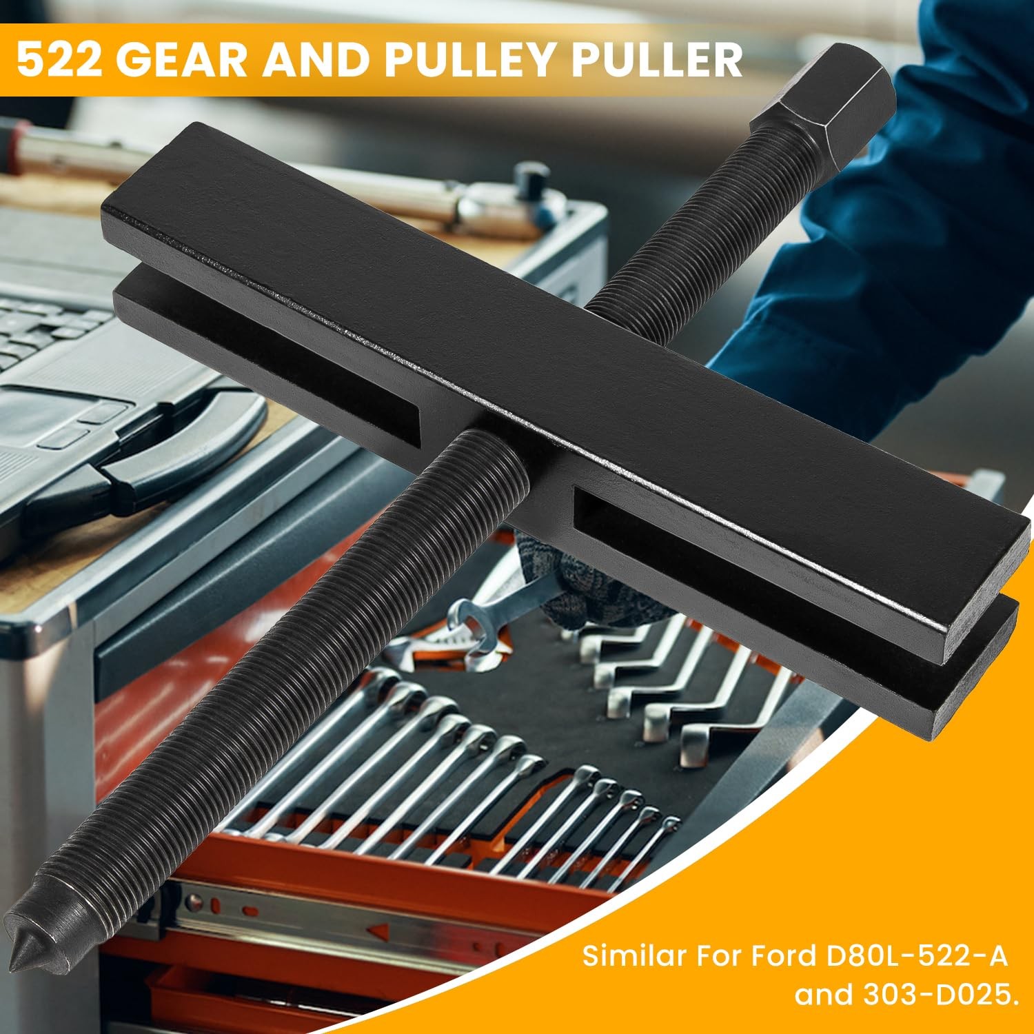 Car Large Gear and Pulley Puller Bearing Remover Tool Similar to OTC 522 (Black)