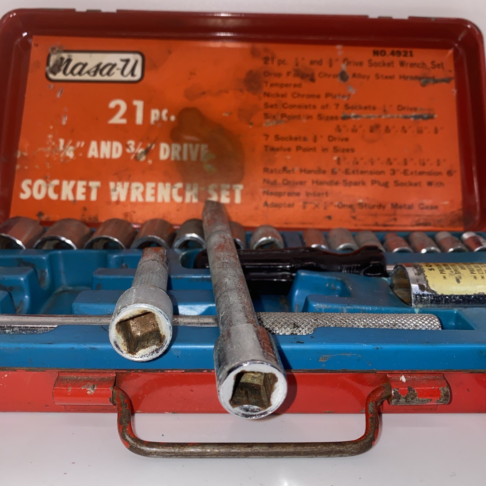 Ratchet & Socket Set 21pc Japan 1/4″ & 3/8″ Drive w/Extensions , NASA-U No. 4921