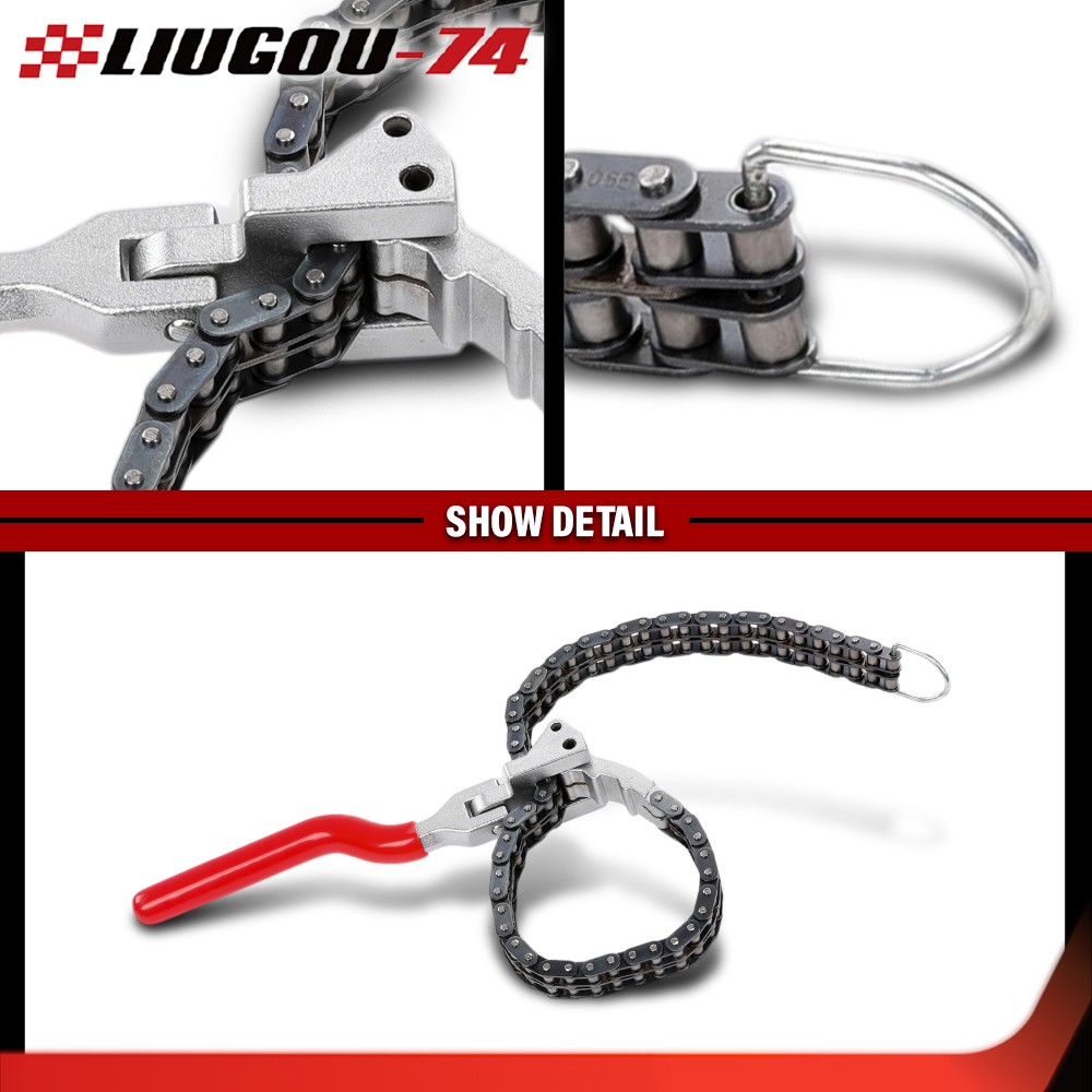 Heavy-Duty Ratcheting Chain Wrench Oil Filter Change Pipe Fittings 60-160mm