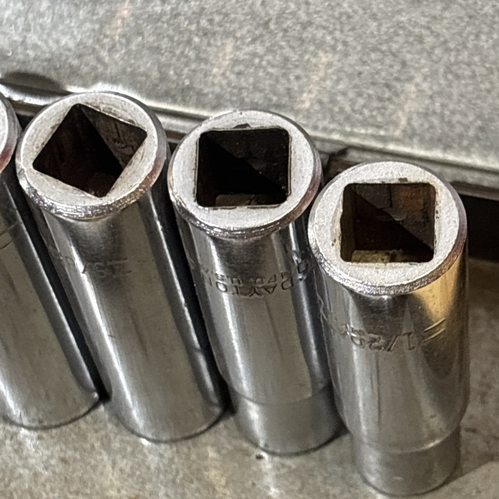 Dayton SAE Deep Socket Set 1/2″ Drive 12 Point 1/2″ to 15/16″ W/ Case Vtg USA