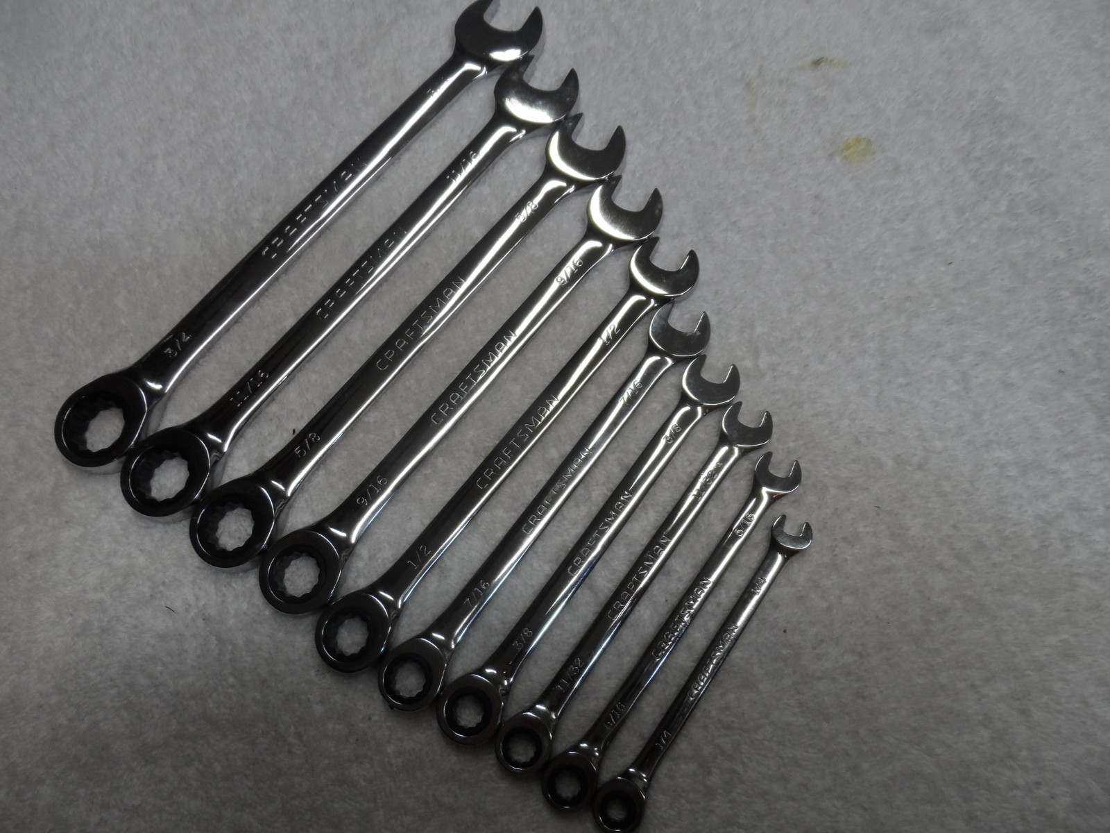 Craftsman SAE Full Polish Combination Ratcheting Wrench Set – 10 pcs
