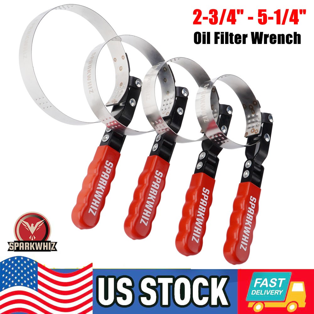 4Pcs Swivel Oil Filter Wrench Set 2-3/4″ – 5-1/4″ 4 Size Oil Filter Strap Wrench