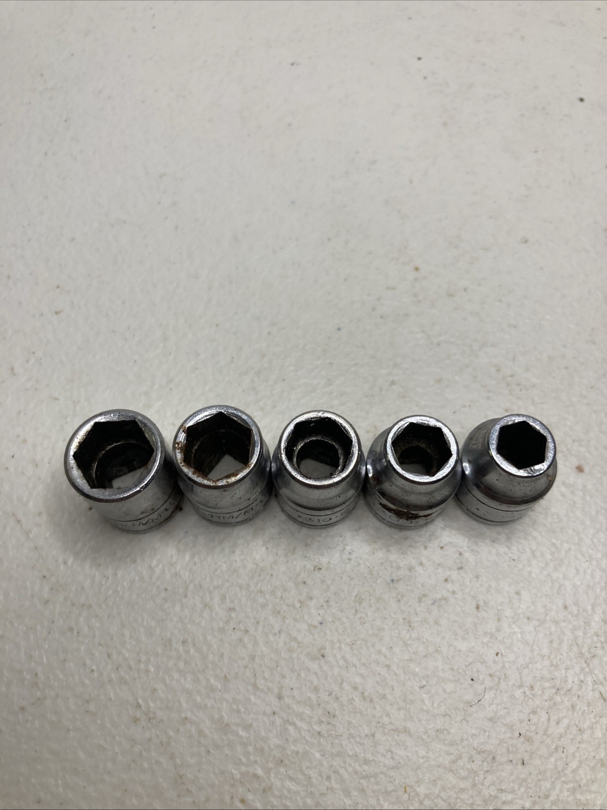 Vintage SK 308-312 Standard Sockets 3/8 Drive 6 Point. 8mm-12mm. -ST