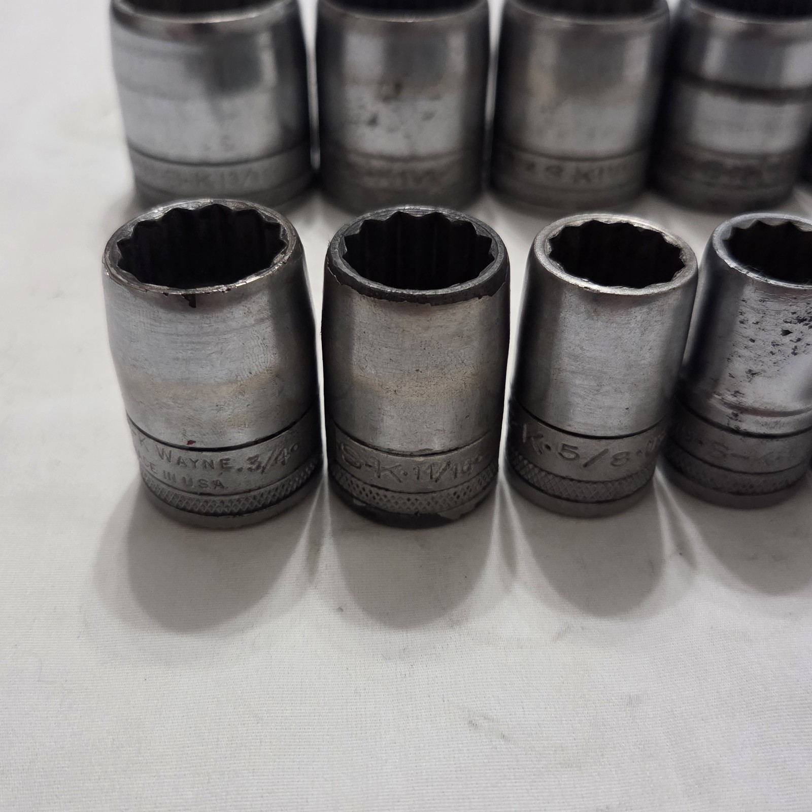 Vintage SK Tools 14pc 7/16″ – 1-3/16″ 12pt SAE Socket Set 1/2″ Drive Made In USA