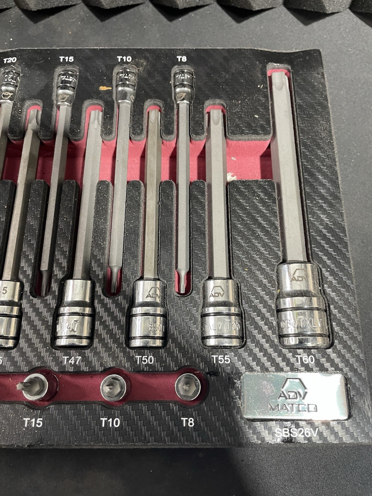 Matco SBS26V ADV Long Short Torx Bit Socket Set T8-T60