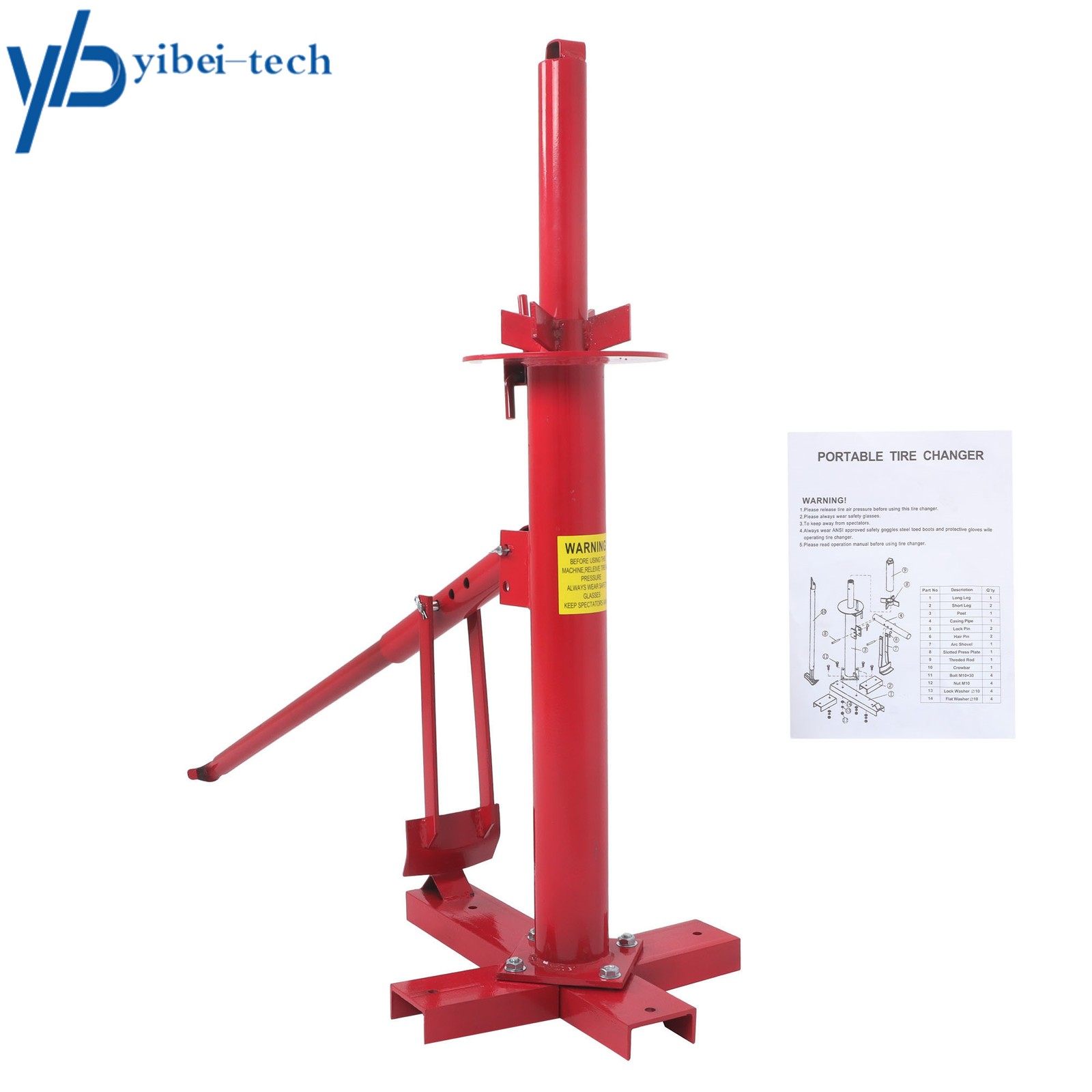 Portable Hand Bead Breaker Mounting Tool for 8″ to 16″ Tires Manual Tire Changer