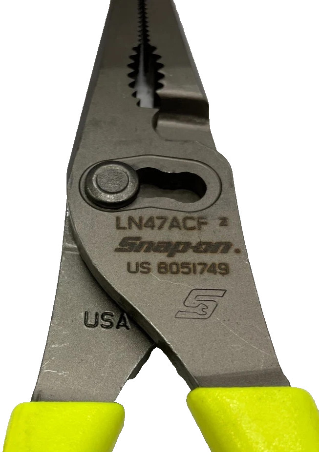 Snap-On Tools HIVIZ 9″ Soft Grip Long Nose Slip Joint Pliers LN47ACFHV USA NEW