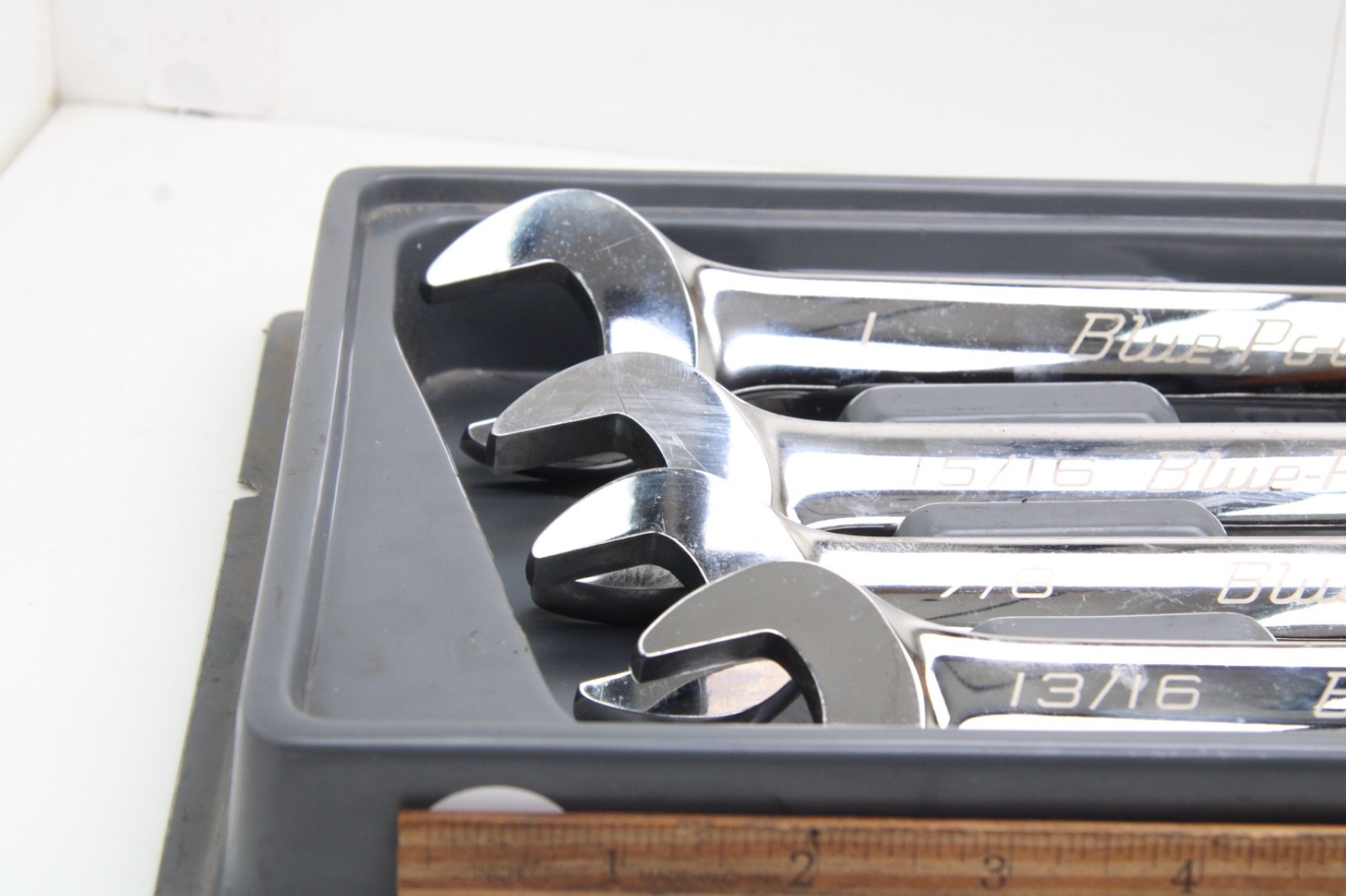 Blue Point 13/16″ – 1″ SAE Chrome 4 Piece 12 Point Ratcheting Wrench Set USA