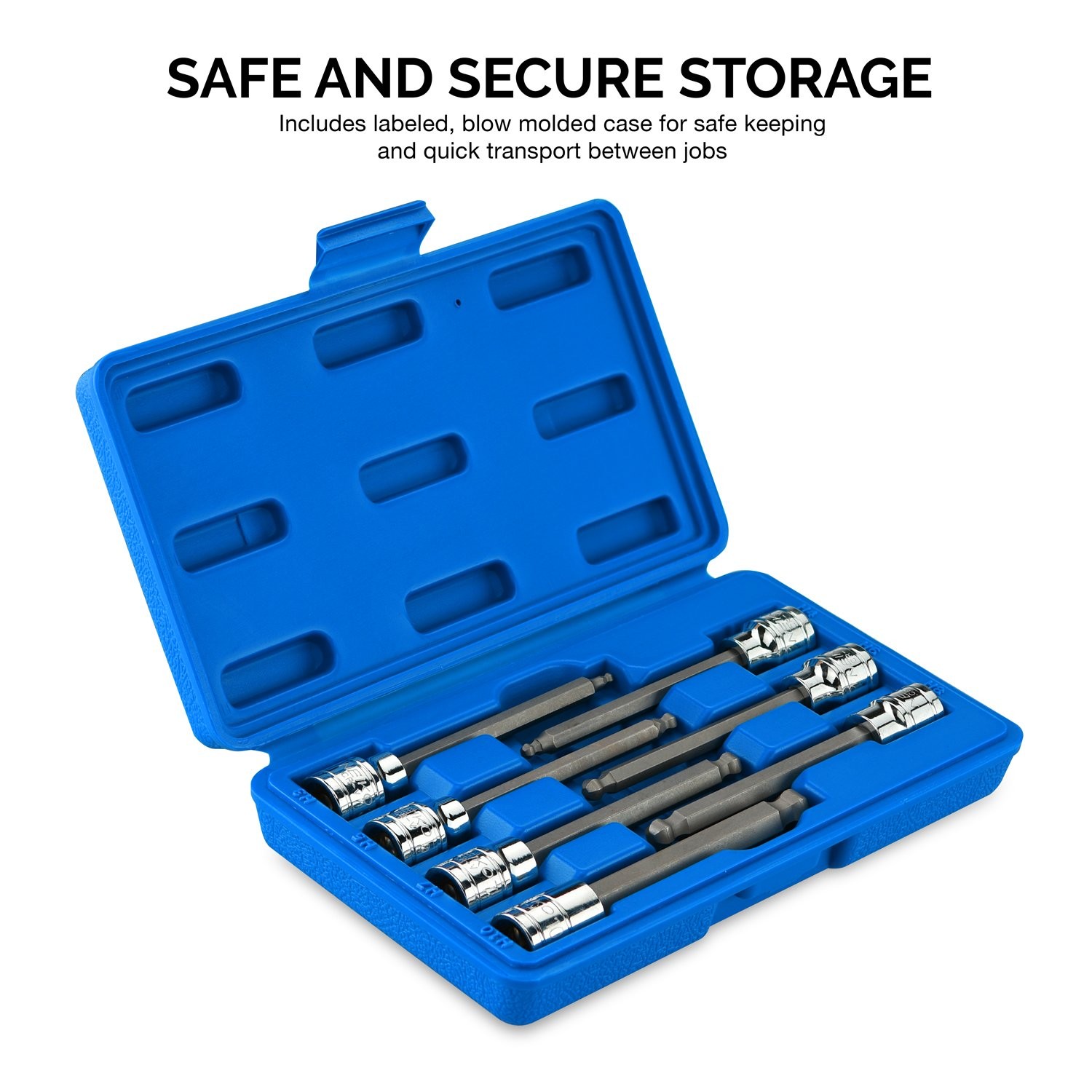 10243A 3/8-Inch-Drive Extra-Long Ball-End Hex-Bit Socket Set Metric Sockets 3/8″