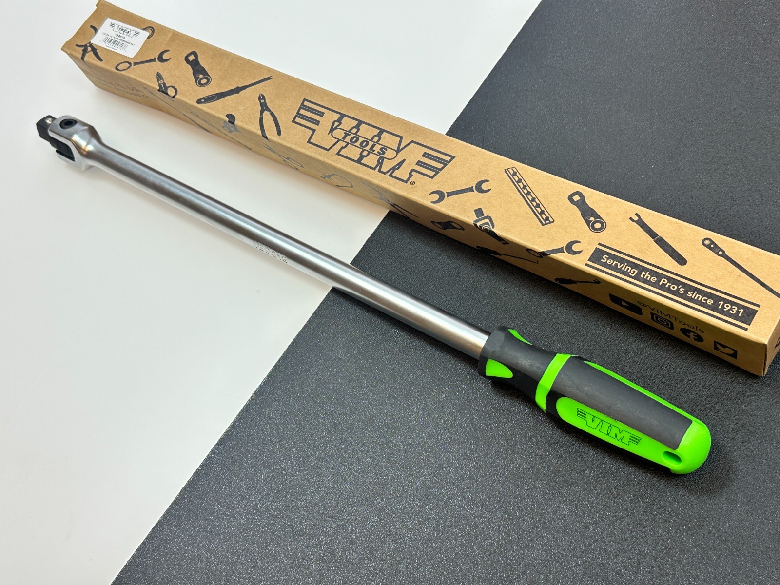 NEW VIM PRO 1/2″ Drive 18″ Indexing Breaker Bar w/ ERGO Soft Grip Handle, IBB818